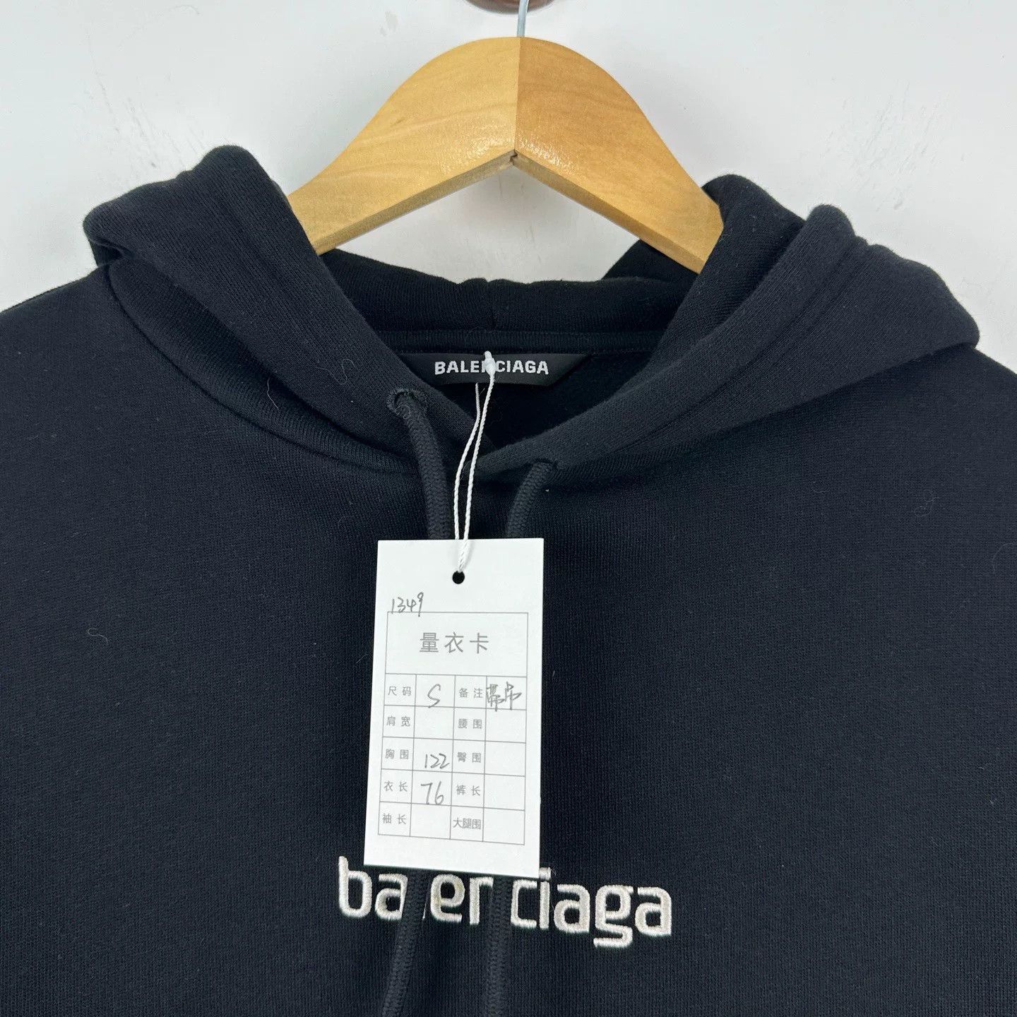 Balenciaga Balenciaga Black Embroidered Hoodie Size S Size US S / EU 44-46 / 1 - 3 Thumbnail