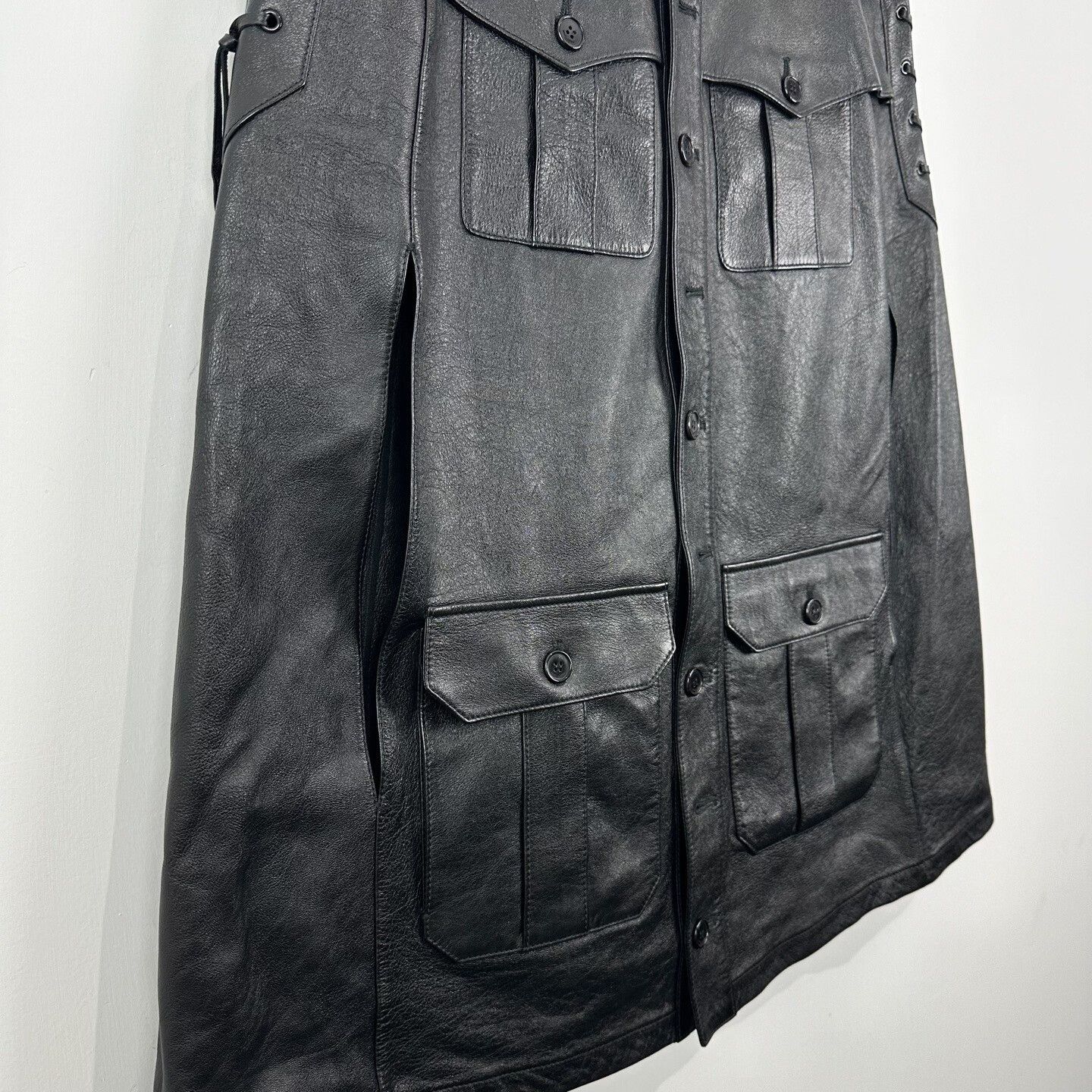 Saint Laurent Paris Saint Laurent Sleeveless Black Leather Jacket Size XS / US 0-2 / IT 36-38 - 5 Thumbnail