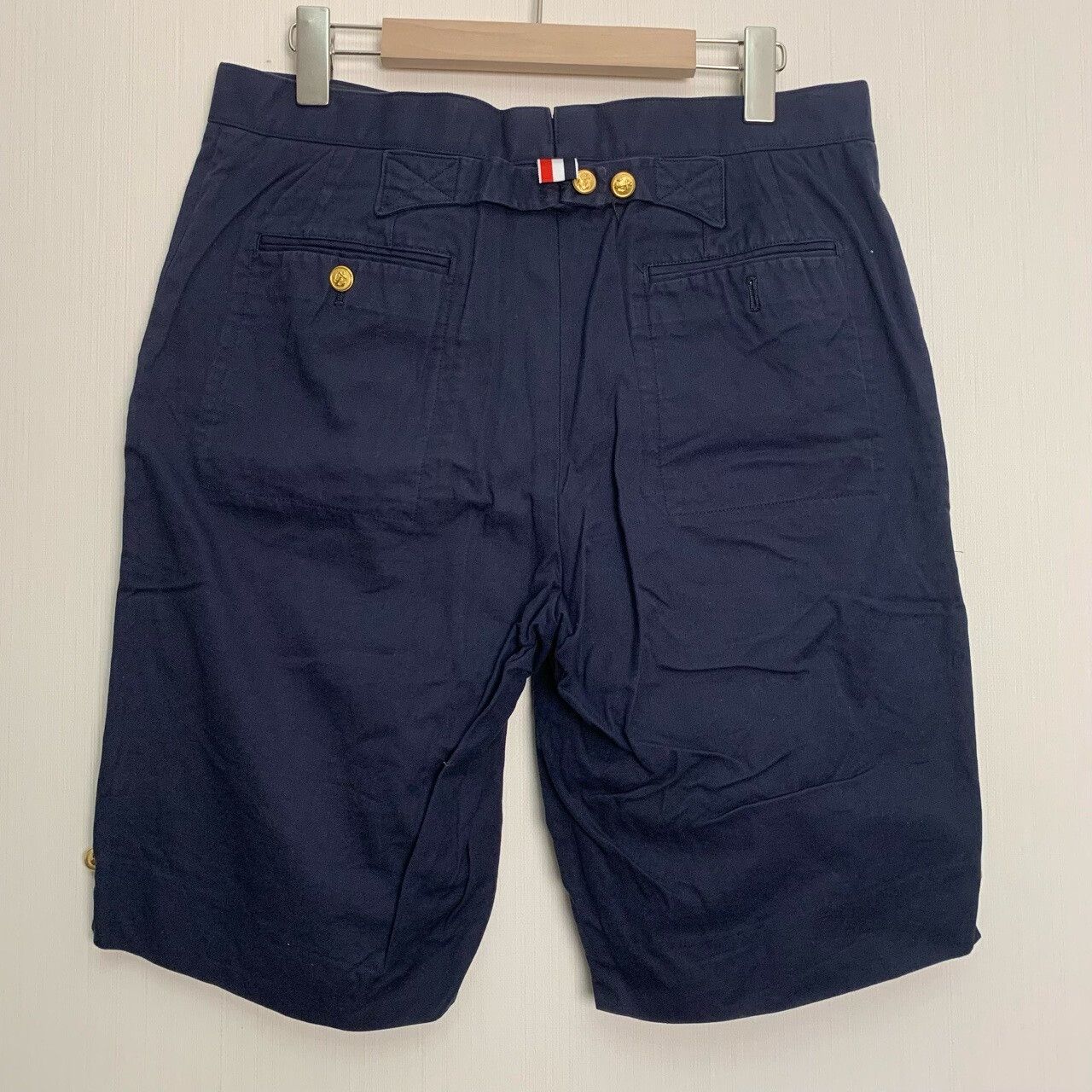 Thom Browne Thom Browne Navy Shorts with Gold Buttons Size US 30 / EU 46 - 2 Thumbnail
