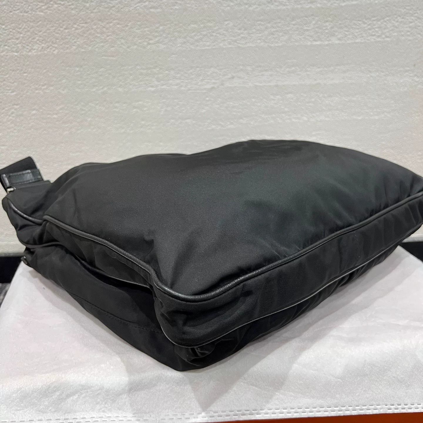 Prada Prada Nylon Messenger Bag with Leather Trim Size ONE SIZE - 3 Thumbnail