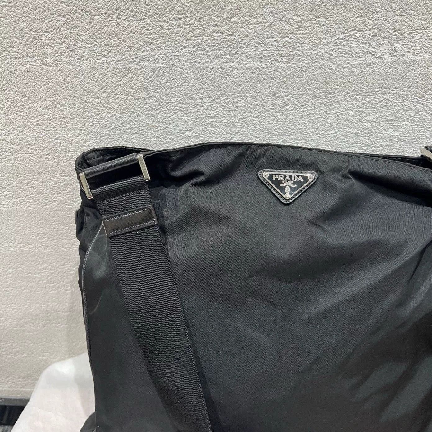 Prada Prada Nylon Messenger Bag with Leather Trim Size ONE SIZE - 9 Thumbnail