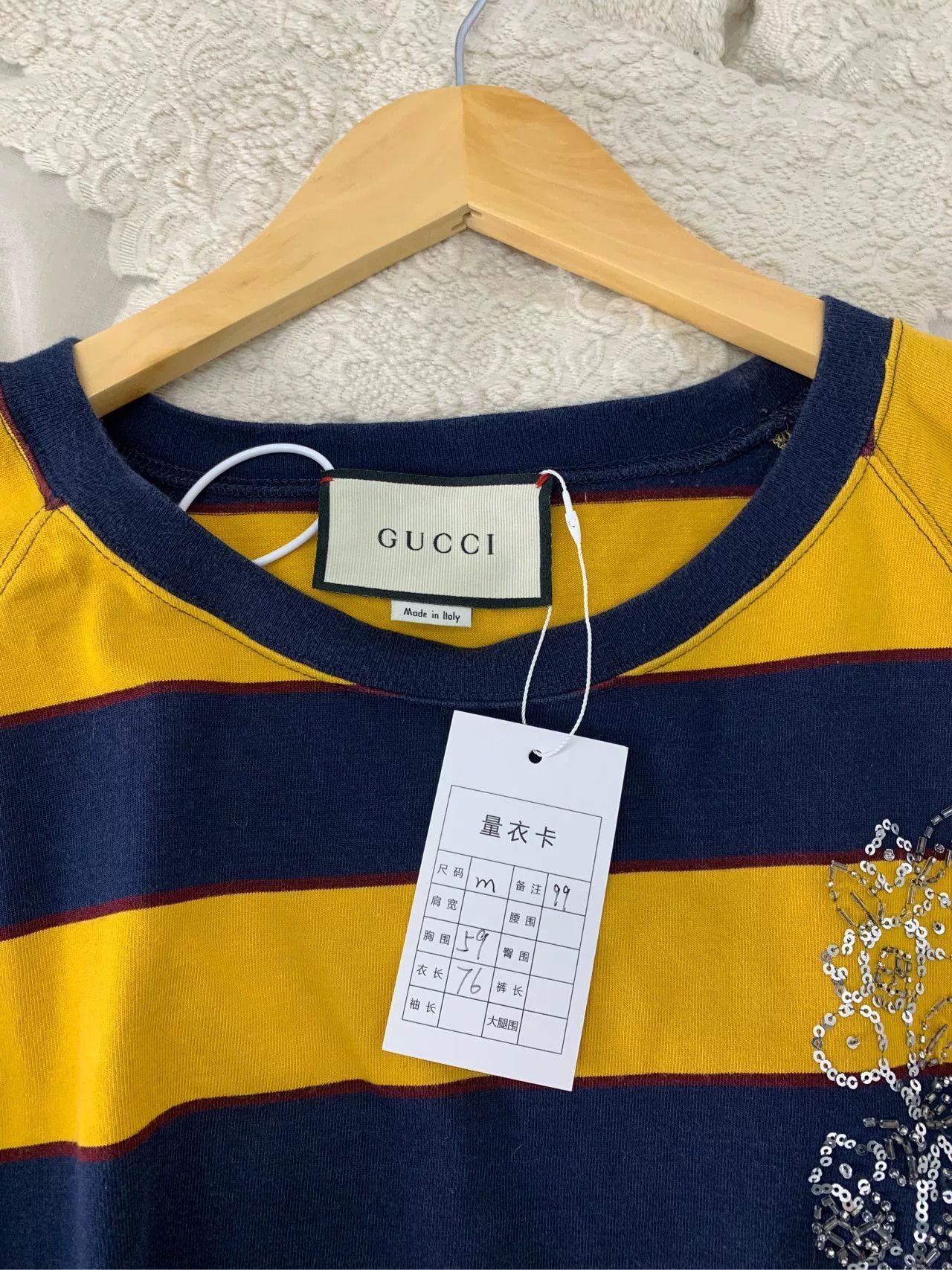 Gucci Gucci Striped Crystal Pattern Short Sleeve Shirt Size US M / EU 48-50 / 2 - 3 Thumbnail
