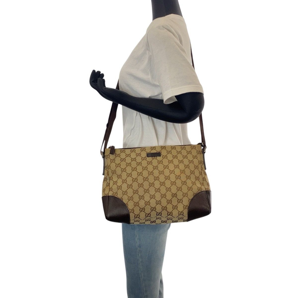 Gucci Gucci Gucci GG Canvas Leather Shoulder Bag Textile Crossbody Bag 114273 DUTY FREE for USA Size ONE SIZE - 3 Thumbnail
