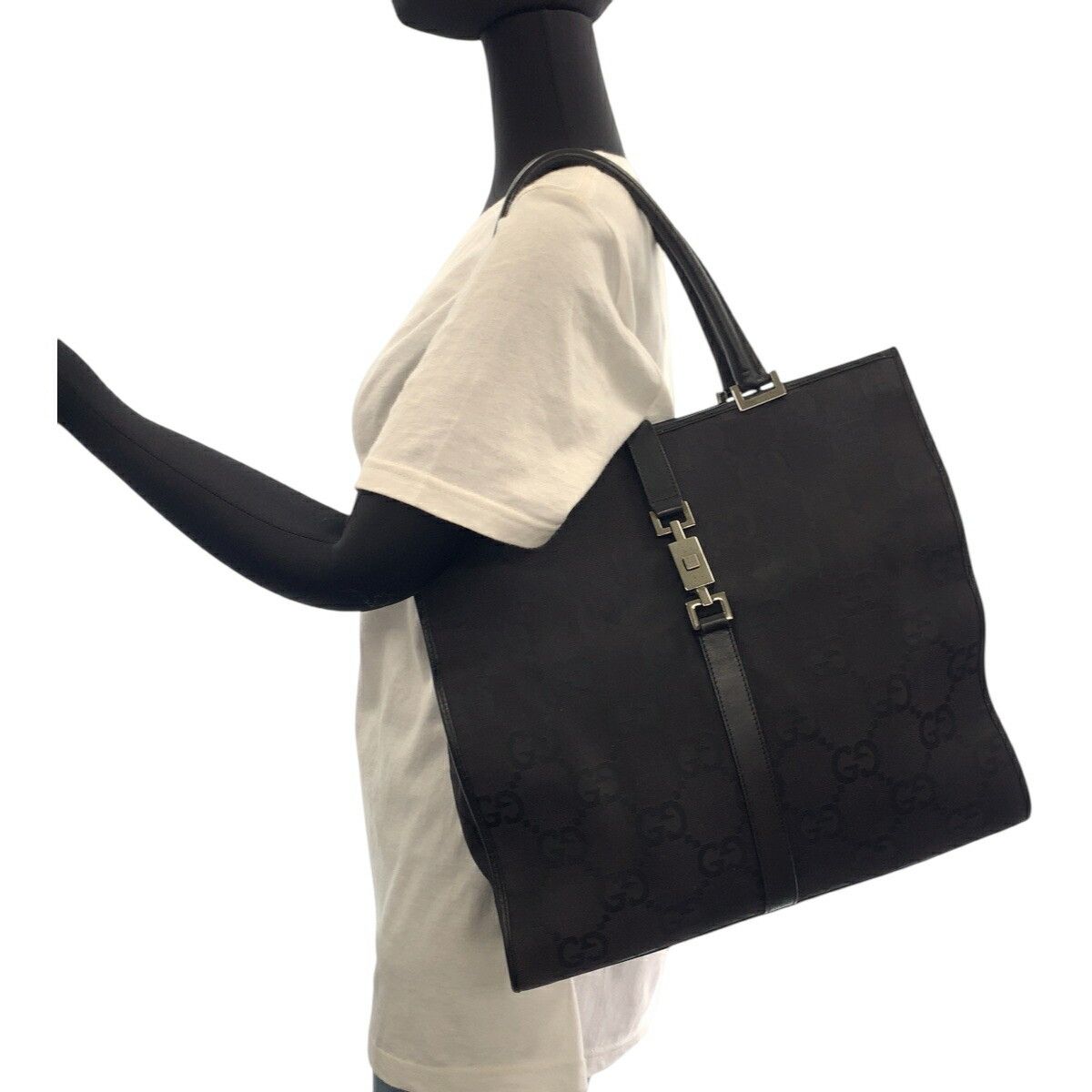 Gucci Gucci Gucci Jackie GG Canvas Tote Bag Textile Tote Bag 002 1064 DUTY FREE for USA Size ONE SIZE - 7 Thumbnail