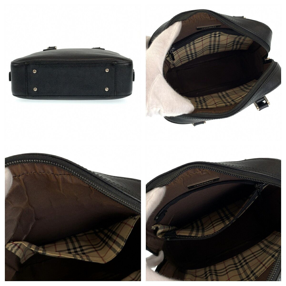 Burberry Burberry Burberry Medium Check Leather Handbag Leather Tote Bag DUTY FREE for USA Size ONE SIZE - 7 Thumbnail