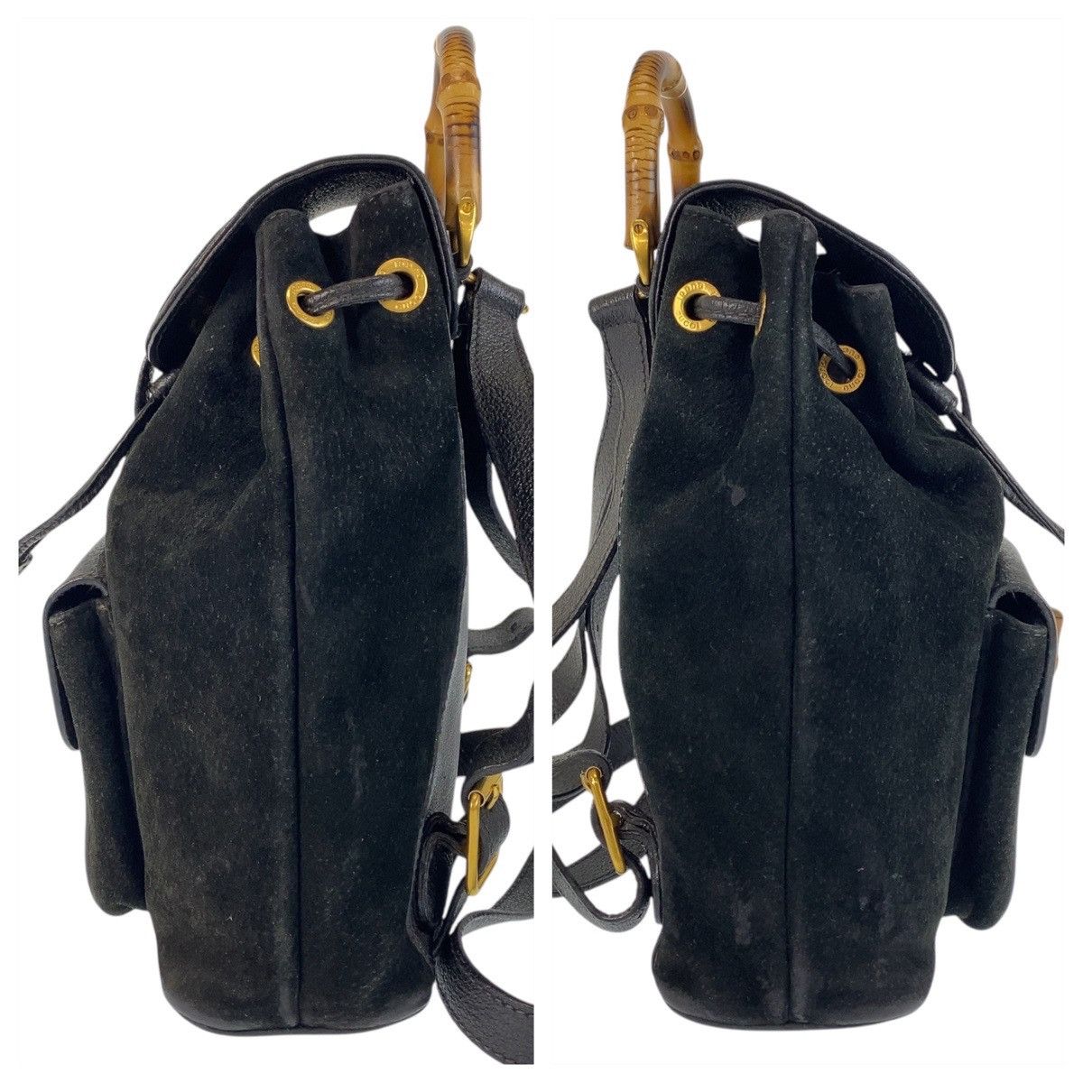 Gucci Gucci Bamboo Suede Backpack Leather Backpack 003 1705 0030 DUTY FREE for USA