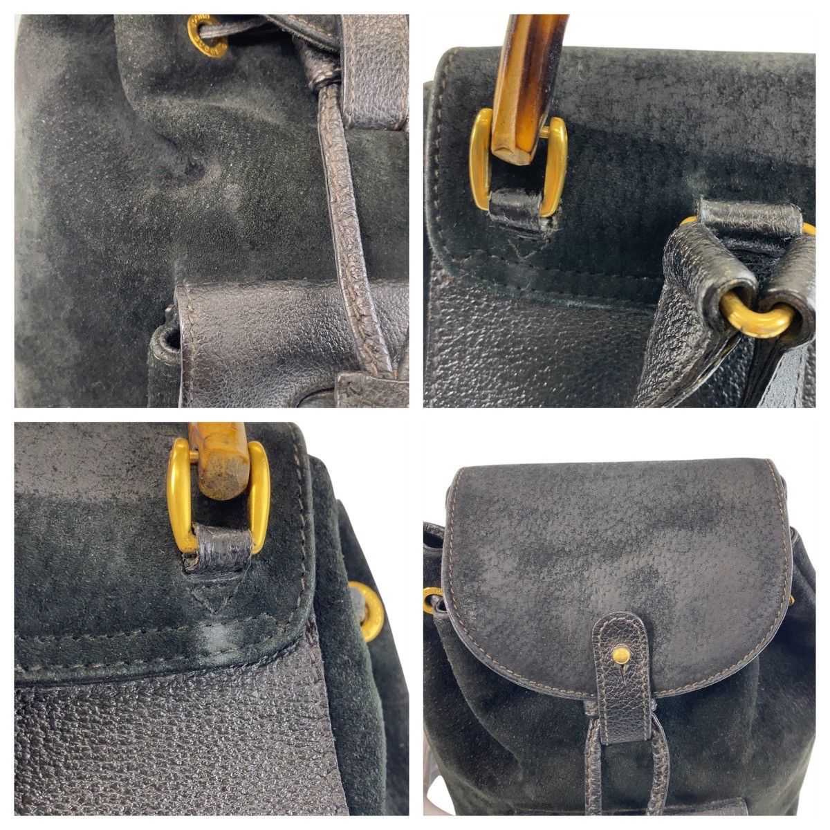 Gucci Gucci Bamboo Suede Backpack Leather Backpack 003 1705 0030 DUTY FREE for USA