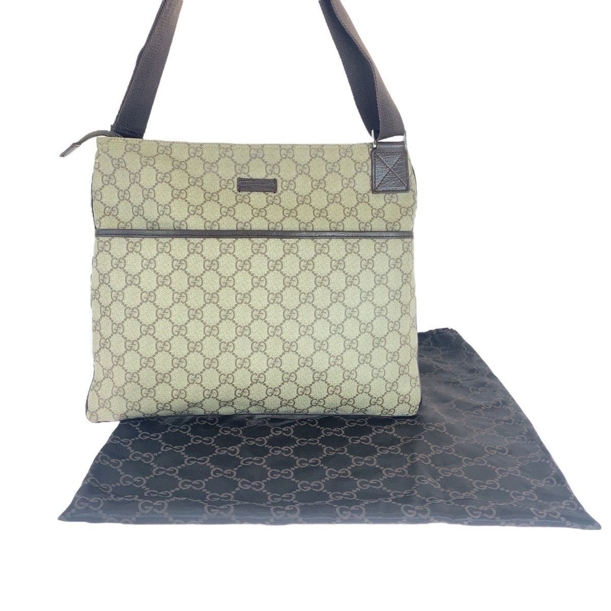 Gucci Gucci Gucci GG Supreme Canvas Shoulder Bag Leather Shoulder Bag 141198 DUTY FREE for USA Size ONE SIZE - 10 Thumbnail