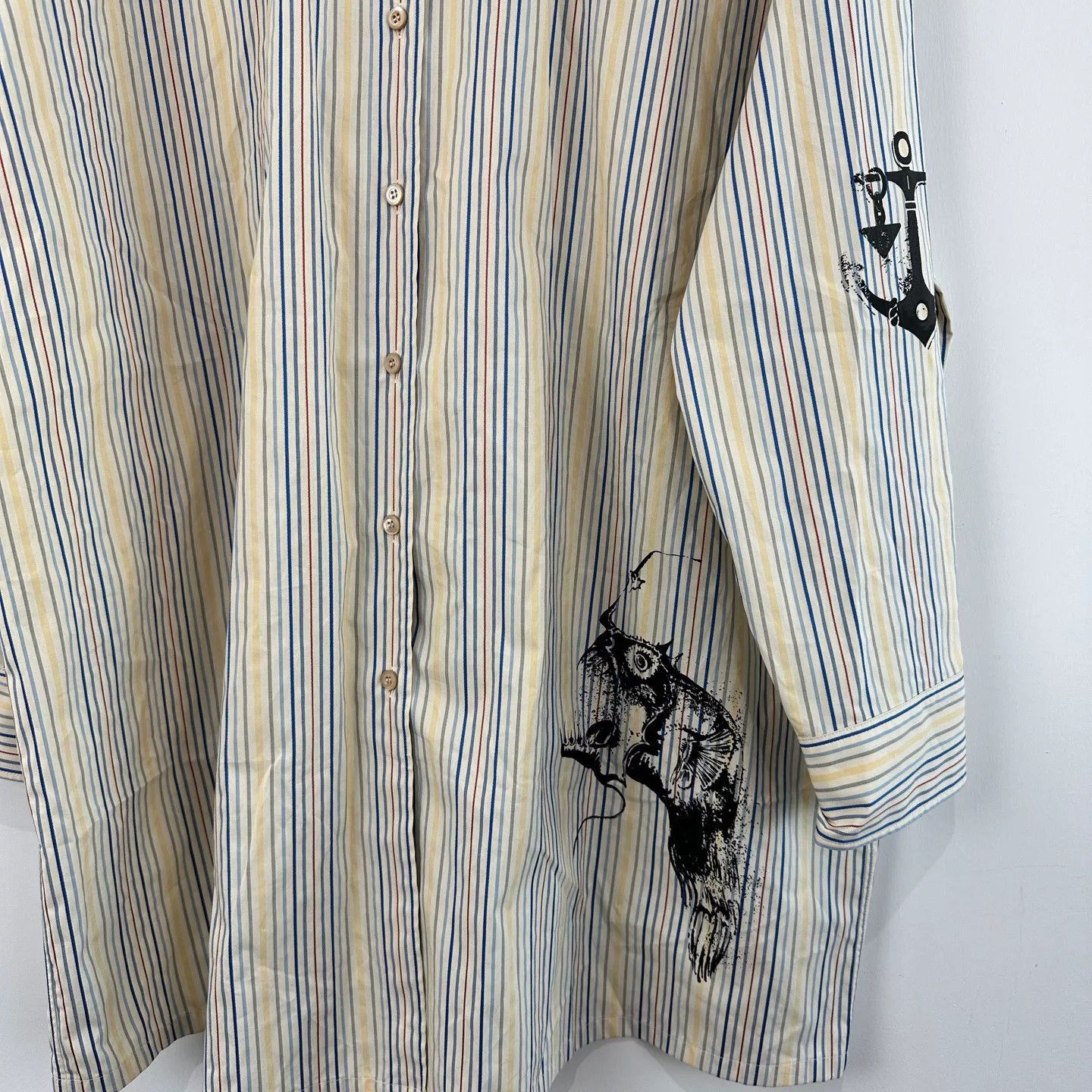 Prada Prada Striped Shirt with Fish Print Size M / US 6-8 / IT 42-44 - 4 Thumbnail