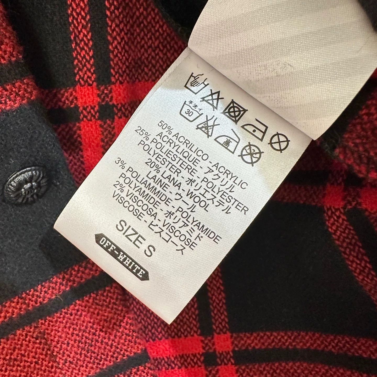 Off-White Off-White Red Plaid Wool Jacket Size S Size US S / EU 44-46 / 1 - 6 Thumbnail