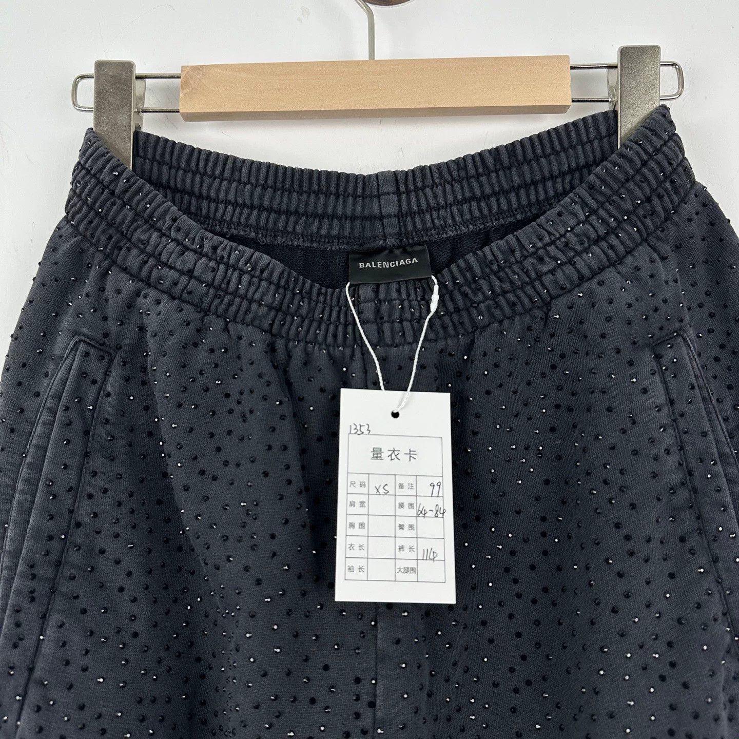 Balenciaga Balenciaga Vintage Rhinestone Wide-Leg Pants Size 26" / US 2 / IT 38 - 3 Thumbnail