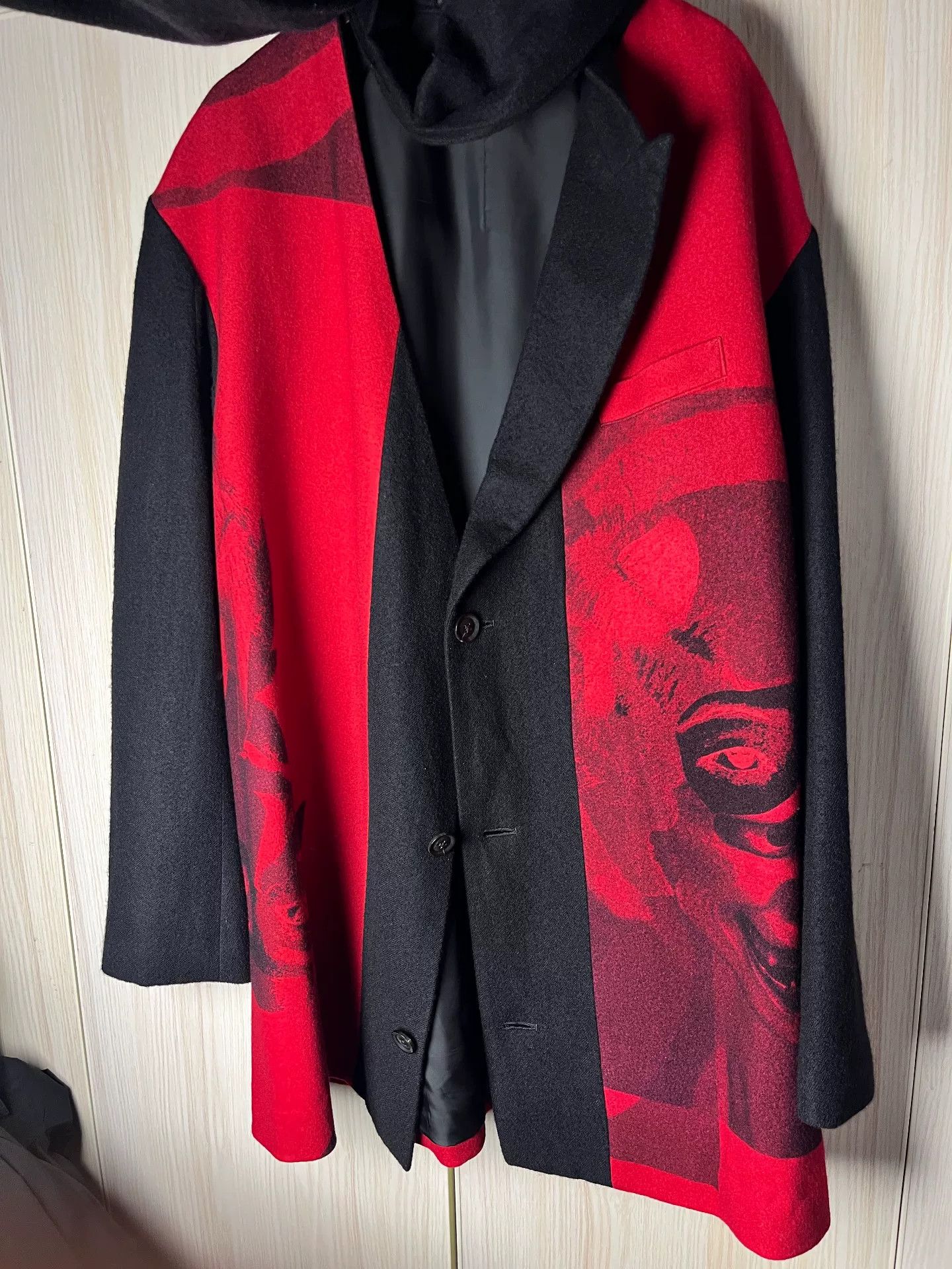 Yohji Yamamoto Yohji Yamamoto Red and Black Coat Size US L / EU 52-54 / 3 - 3 Thumbnail