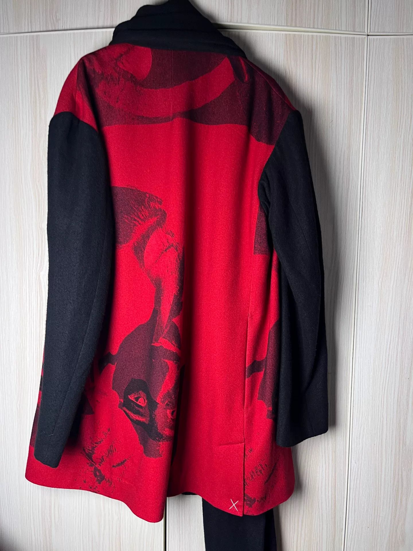 Yohji Yamamoto Yohji Yamamoto Red and Black Coat Size US L / EU 52-54 / 3 - 5 Thumbnail