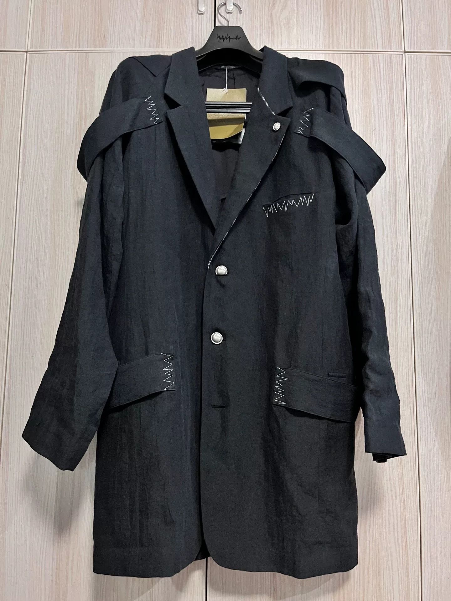 Yohji Yamamoto Yohji Yamamoto Black Button-Up Jacket Size US XL / EU 56 / 4 - 5 Thumbnail