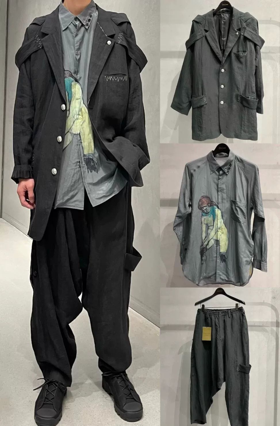 Yohji Yamamoto Yohji Yamamoto Black Button-Up Jacket Size US XL / EU 56 / 4 - 8 Thumbnail