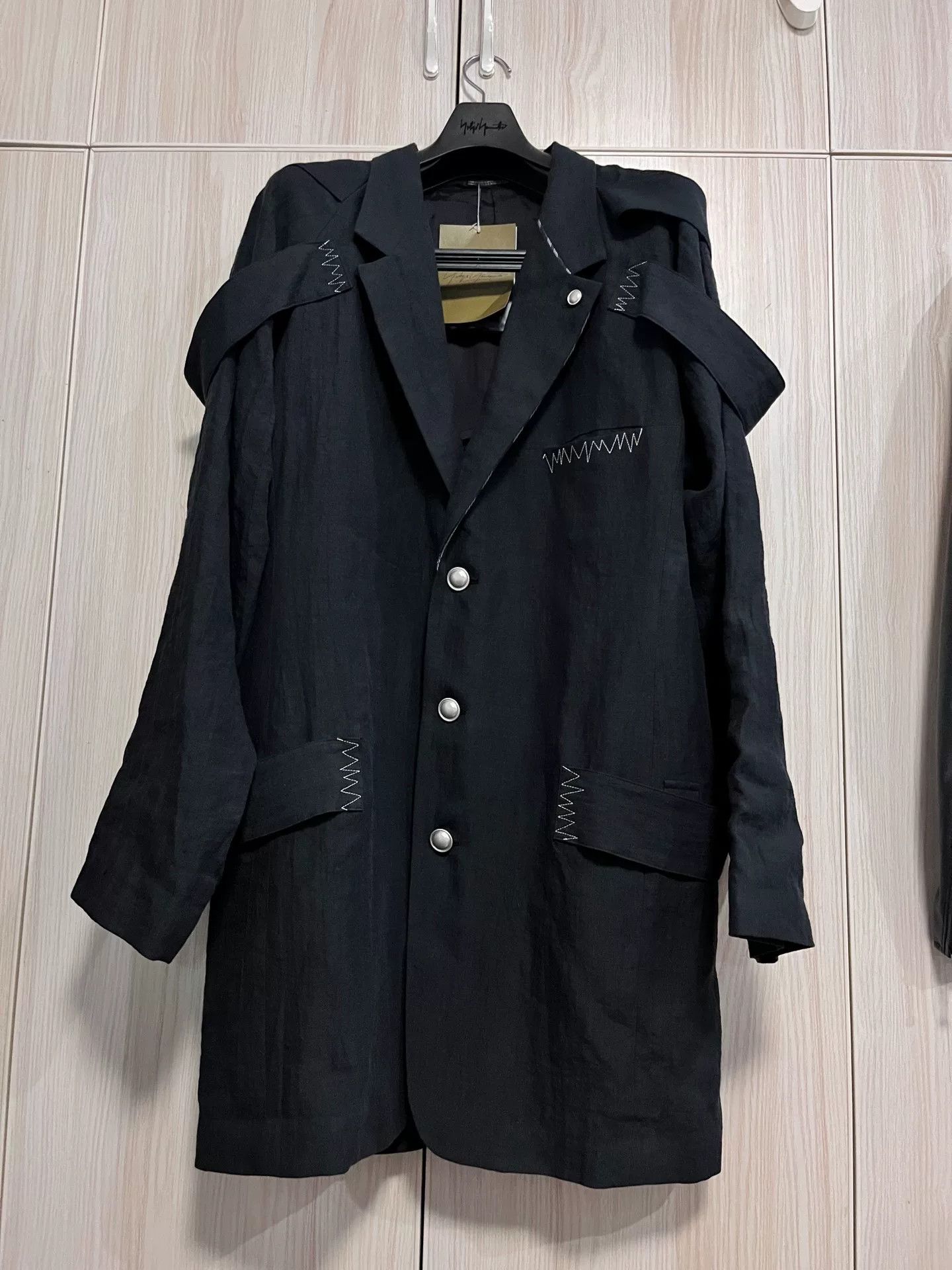 Yohji Yamamoto Yohji Yamamoto Black Button-Up Jacket Size US XL / EU 56 / 4 - 4 Thumbnail
