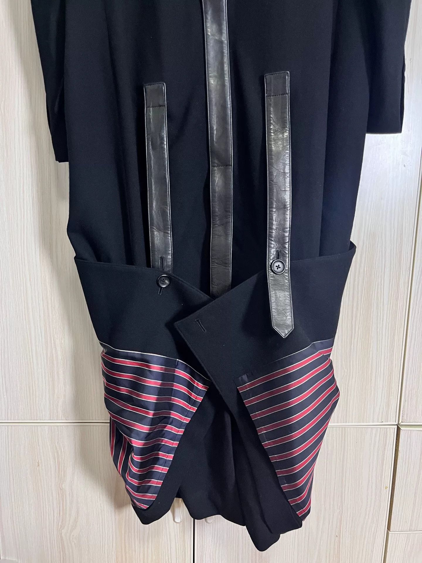 Yohji Yamamoto Yohji Yamamoto Black Striped Coat Size US XL / EU 56 / 4 - 5 Thumbnail