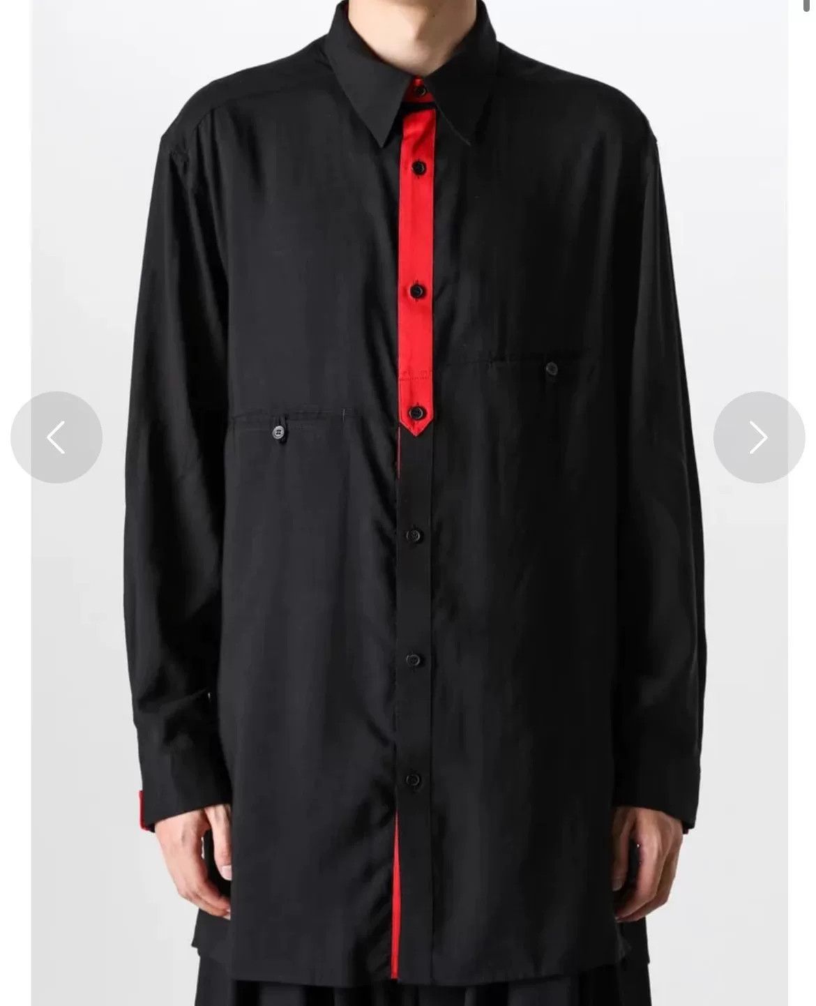 Yohji Yamamoto Yohji Yamamoto Red Black Collar Shirt Size US M / EU 48-50 / 2 - 7 Thumbnail
