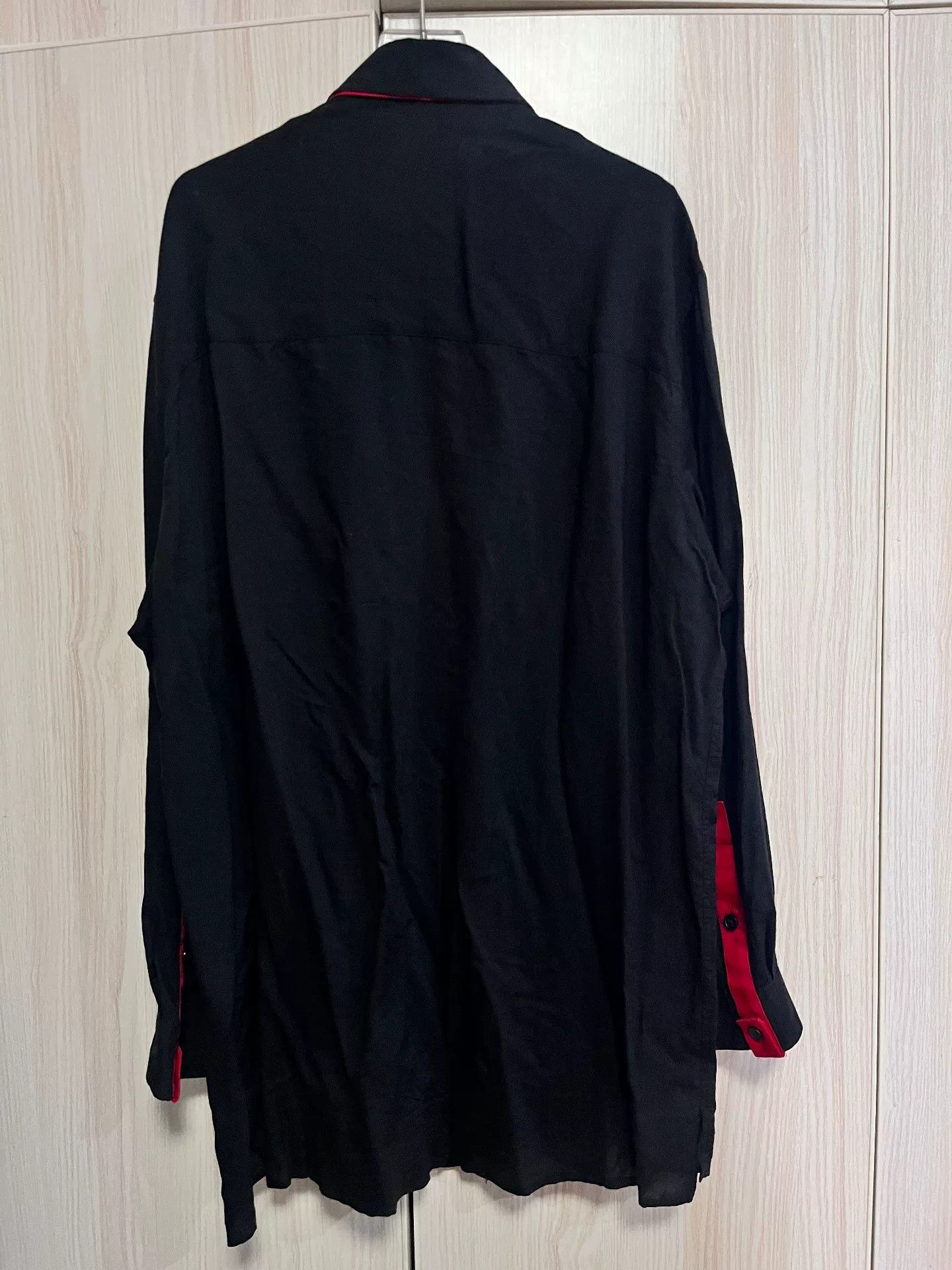 Yohji Yamamoto Yohji Yamamoto Red Black Collar Shirt Size US M / EU 48-50 / 2 - 2 Thumbnail
