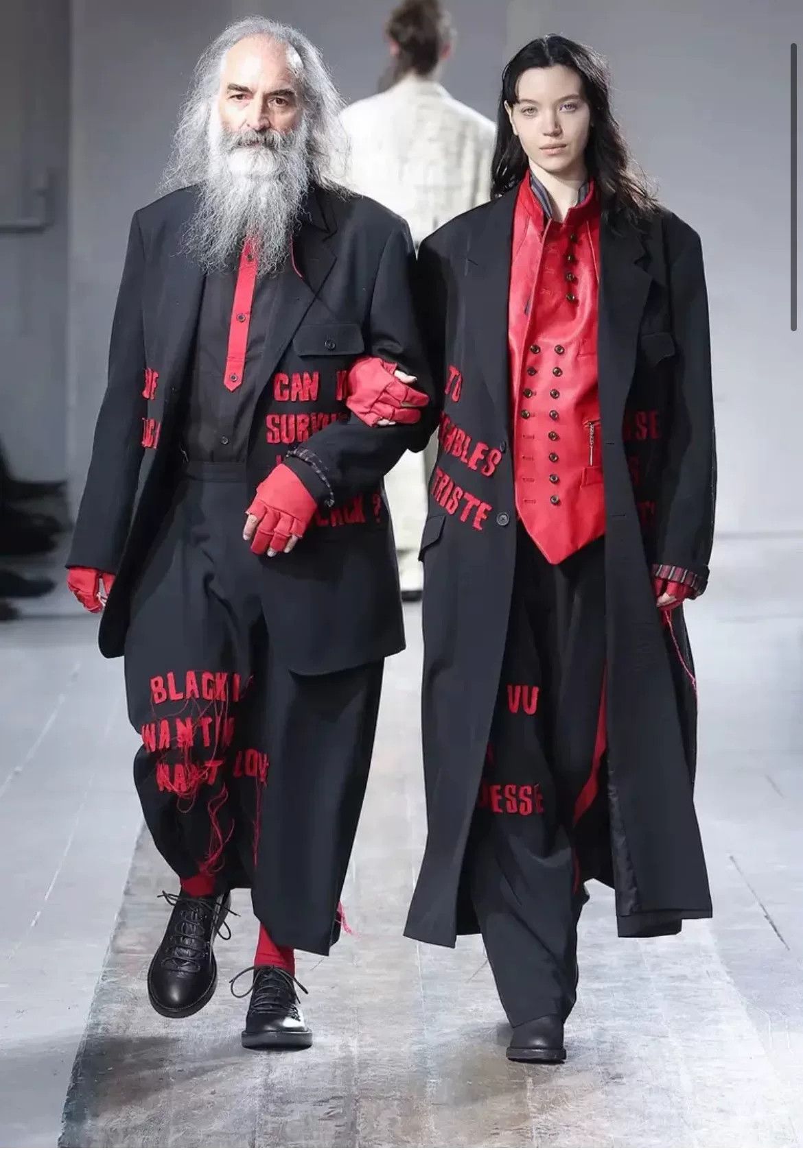 Yohji Yamamoto Yohji Yamamoto Red Black Collar Shirt Size US M / EU 48-50 / 2 - 6 Thumbnail
