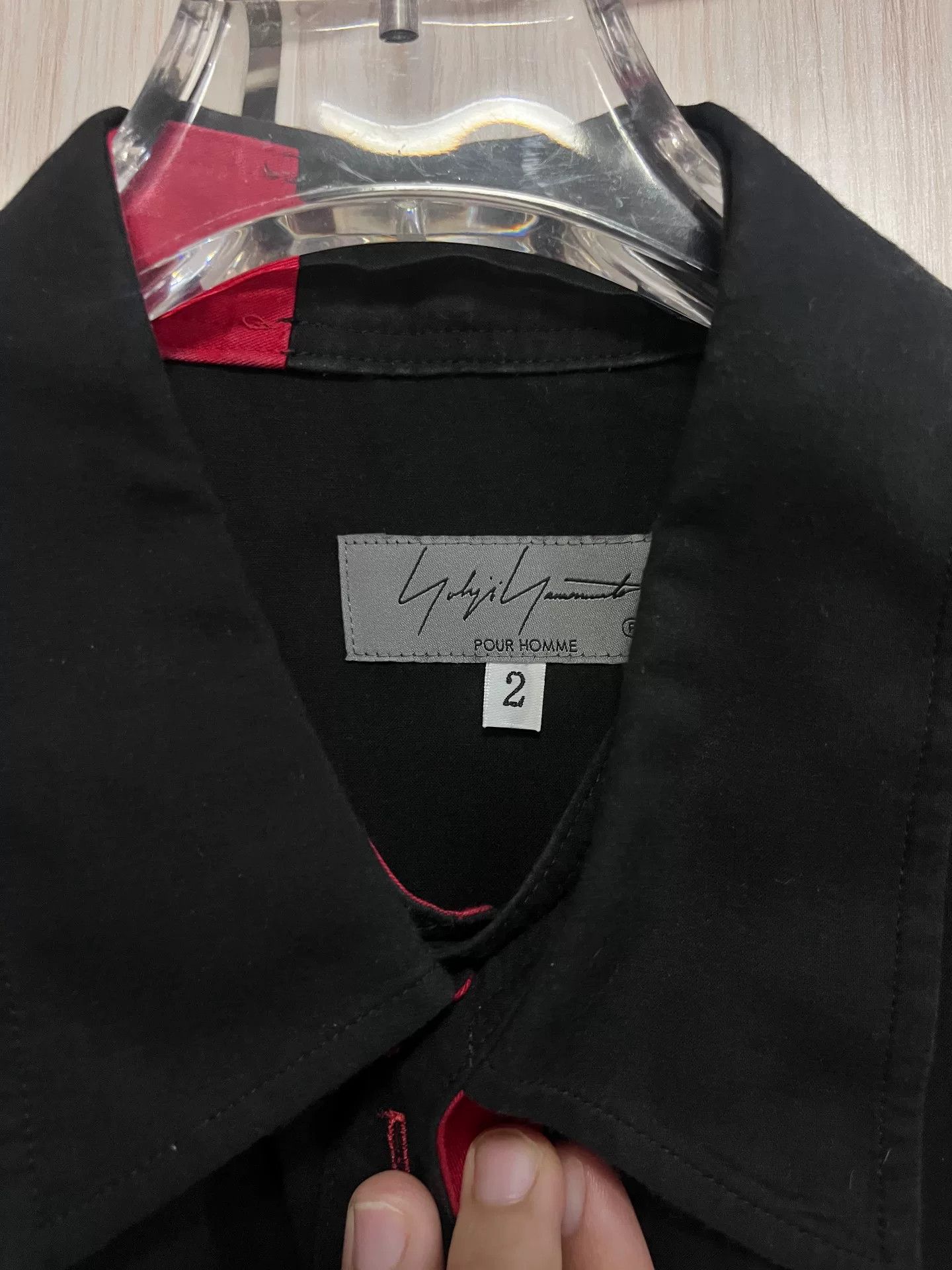 Yohji Yamamoto Yohji Yamamoto Red Black Collar Shirt Size US M / EU 48-50 / 2 - 3 Thumbnail