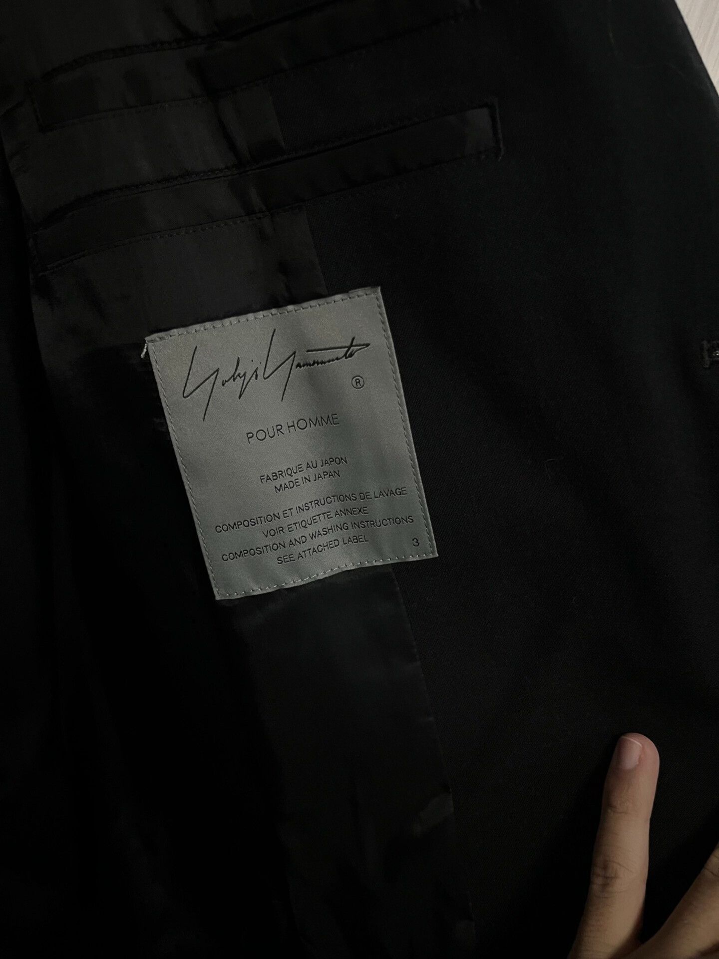 Yohji Yamamoto Yohji Yamamoto Black Three-Button Coat Size L / US 10 / IT 46 - 3 Thumbnail