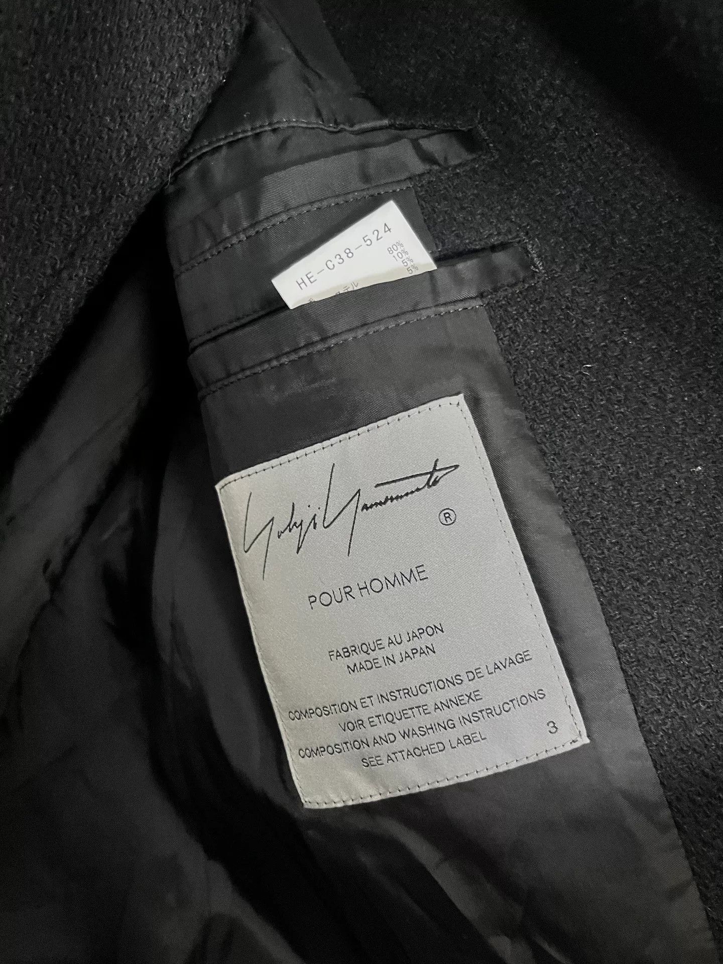 Yohji Yamamoto Yohji Yamamoto Black Jacket 22AW Size US L / EU 52-54 / 3 - 4 Thumbnail