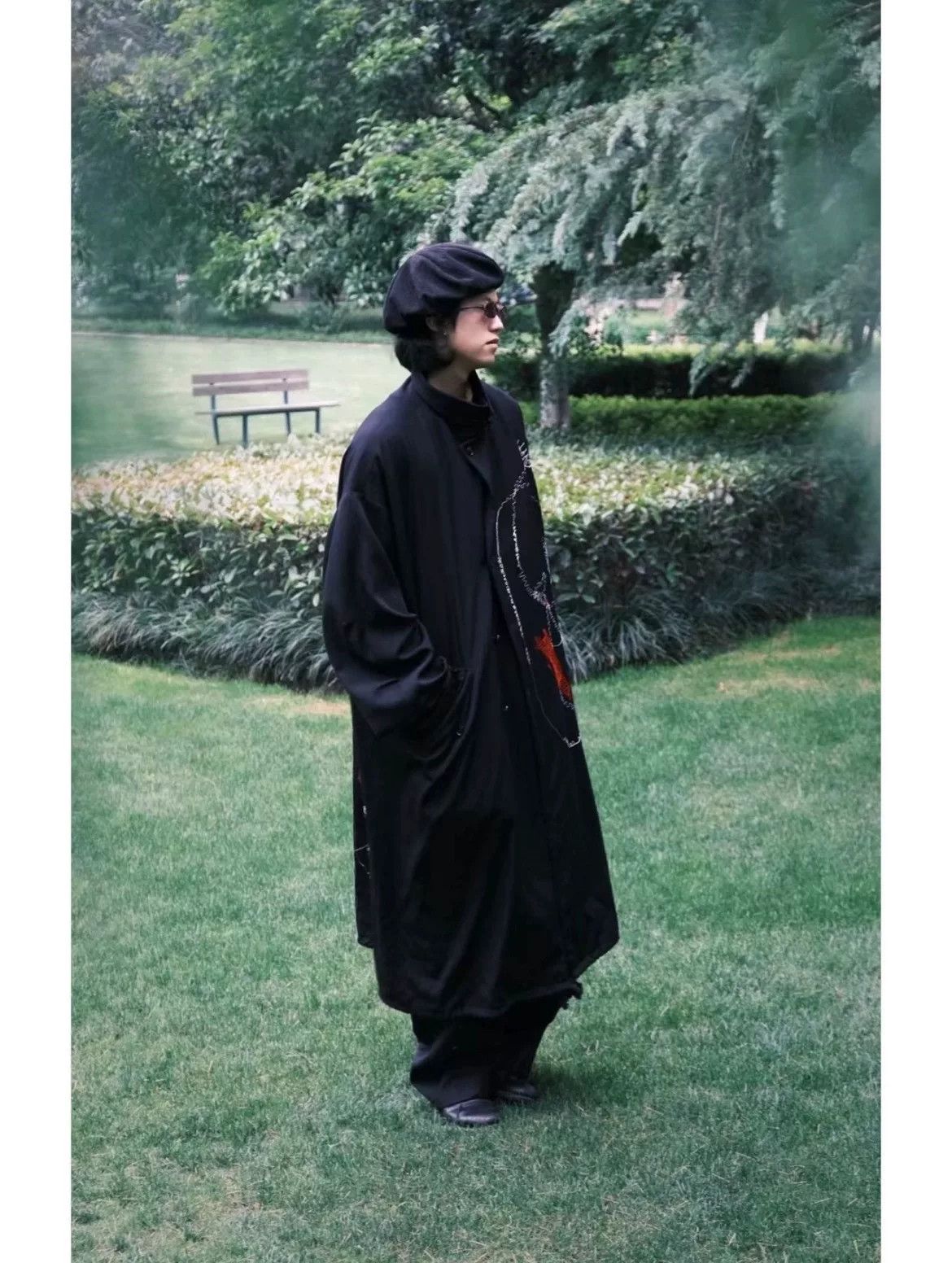 Yohji Yamamoto Yohji Yamamoto Embroidered Wool Coat Size XL / US 12-14 / IT 48-50 - 7 Thumbnail
