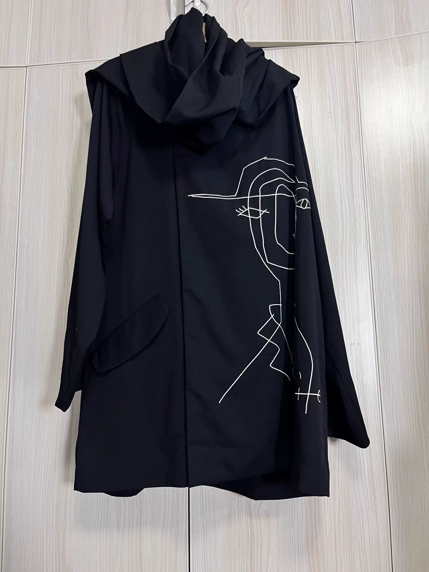 Yohji Yamamoto Yohji Yamamoto Black Scarf with Design Size ONE SIZE - 3 Thumbnail