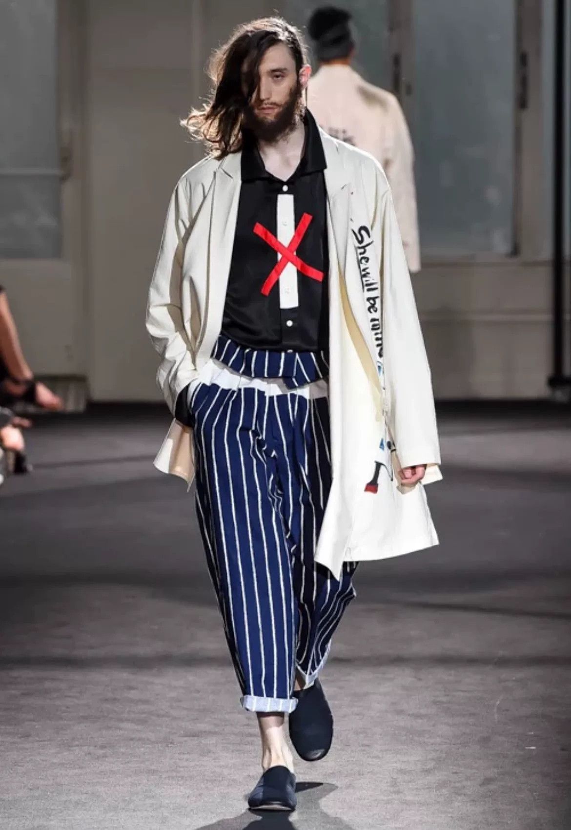 Yohji Yamamoto Yohji Yamamoto Asymmetrical Hand-Painted Coat Size M / US 6-8 / IT 42-44 - 6 Thumbnail