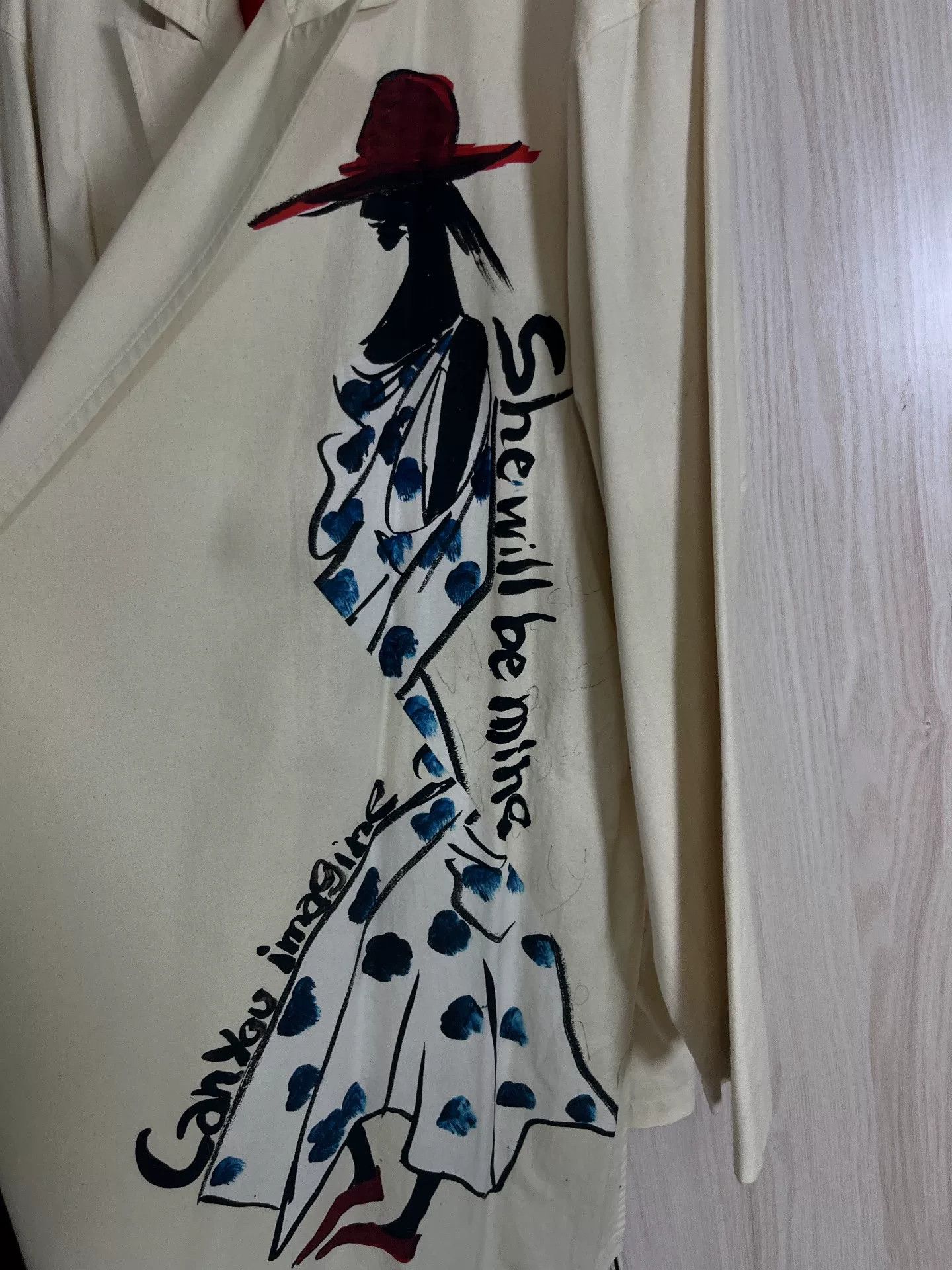 Yohji Yamamoto Yohji Yamamoto Asymmetrical Hand-Painted Coat Size M / US 6-8 / IT 42-44 - 2 Thumbnail