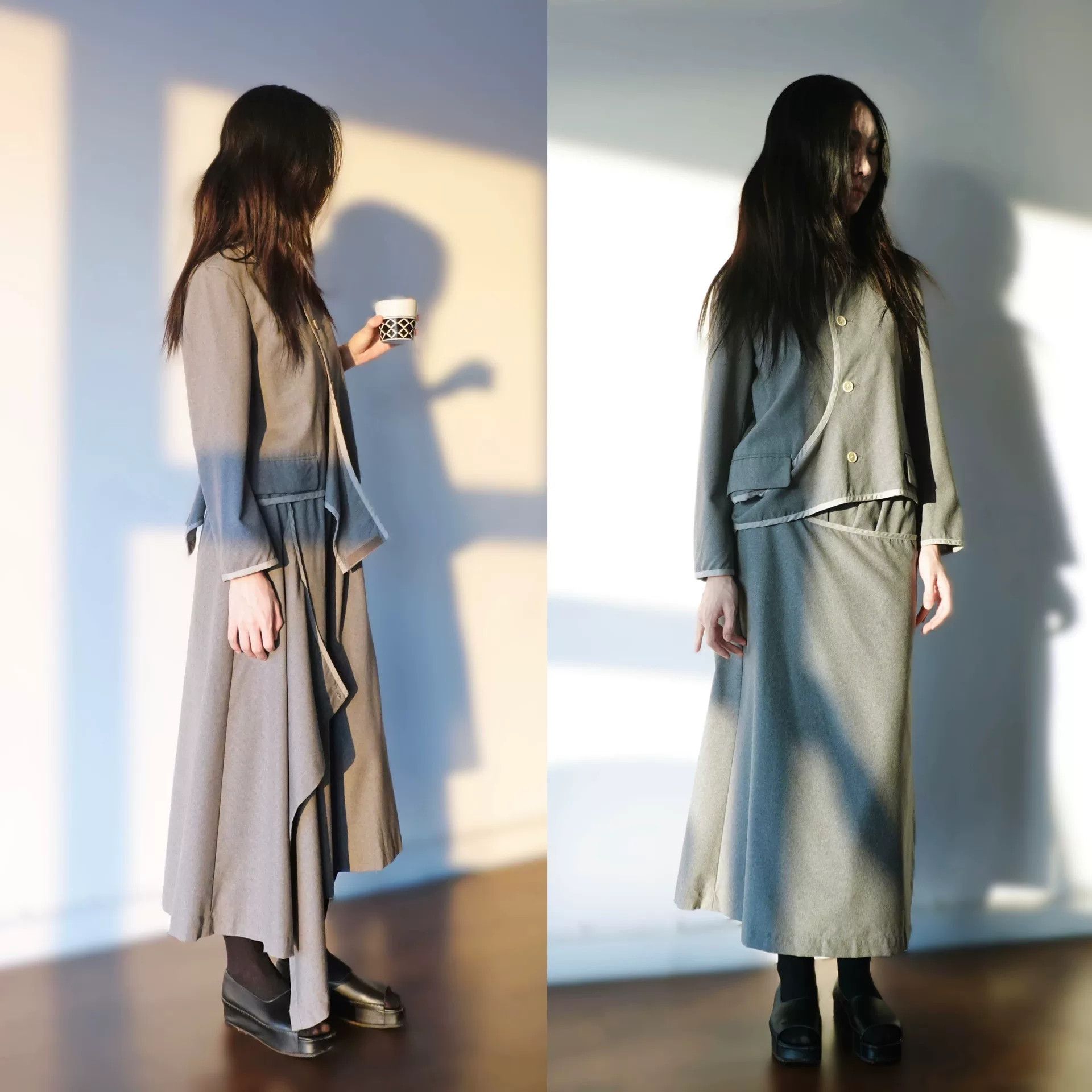 Comme des Garcons Gray Asymmetrical Layered Outfit Set Size M / US 6-8 / IT 42-44 - 4 Thumbnail