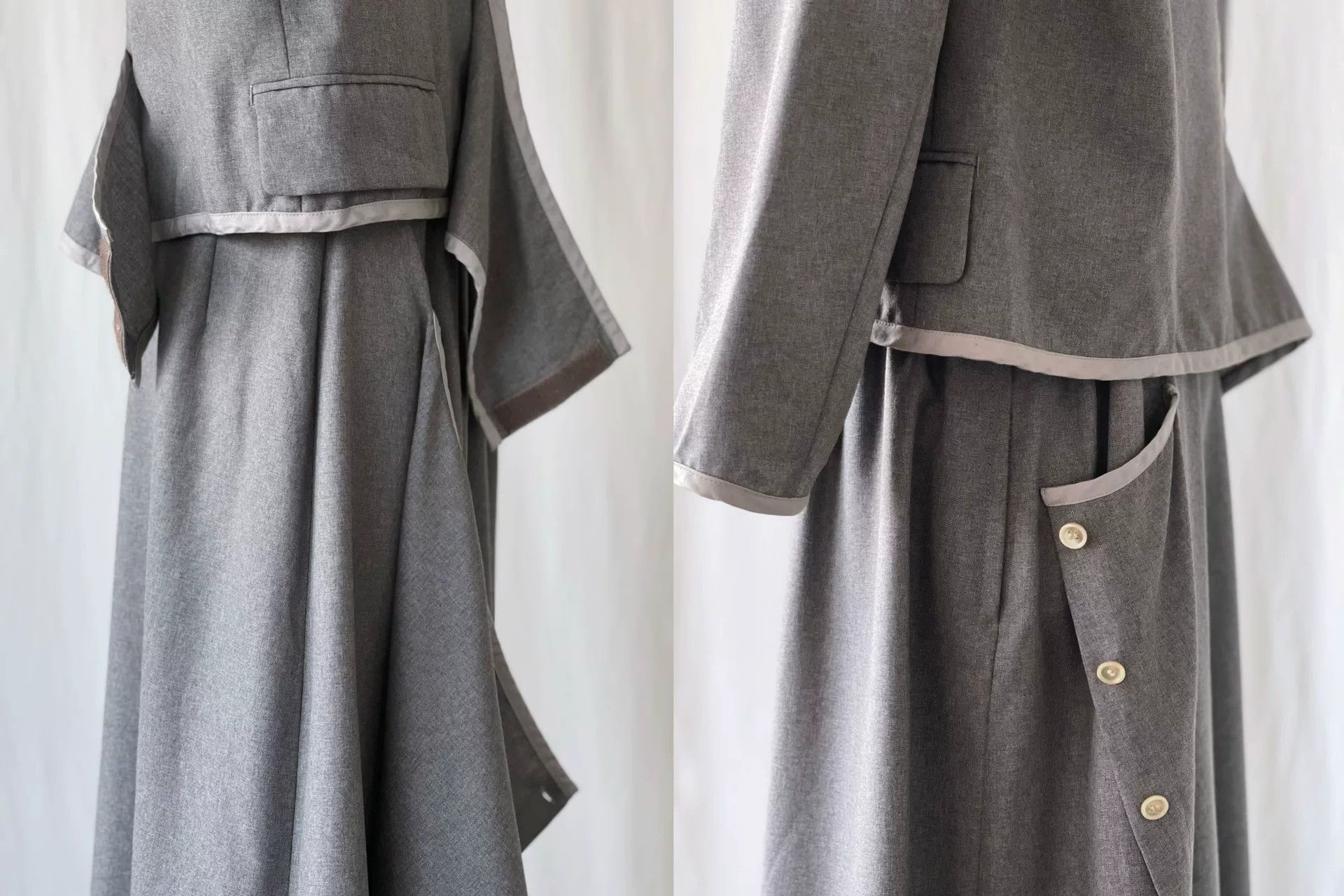 Comme des Garcons Gray Asymmetrical Layered Outfit Set Size M / US 6-8 / IT 42-44 - 5 Thumbnail