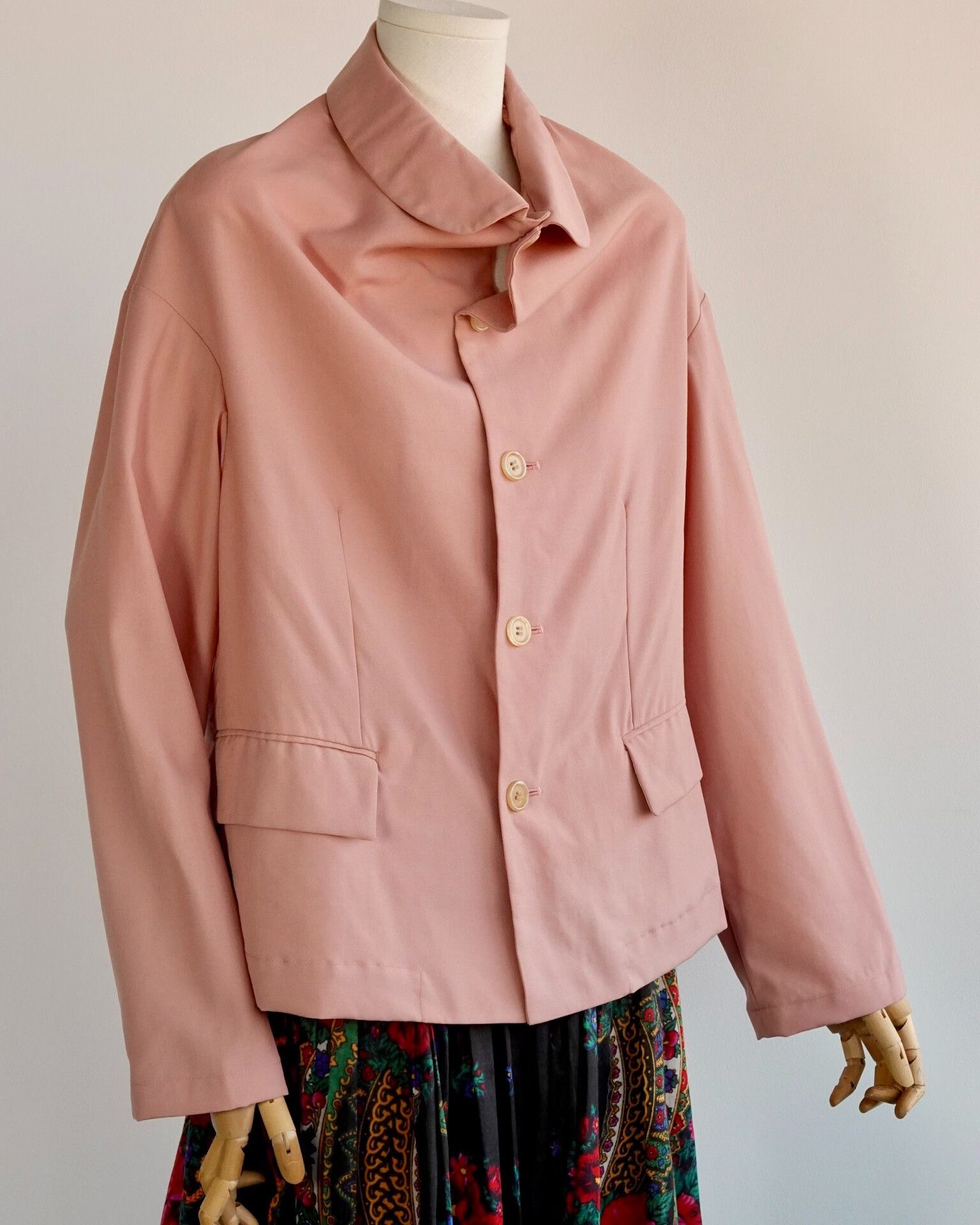 Comme des Garcons 90s Comme des Garçons Wool Wrap Coat Size L / US 10 / IT 46 - 2 Thumbnail