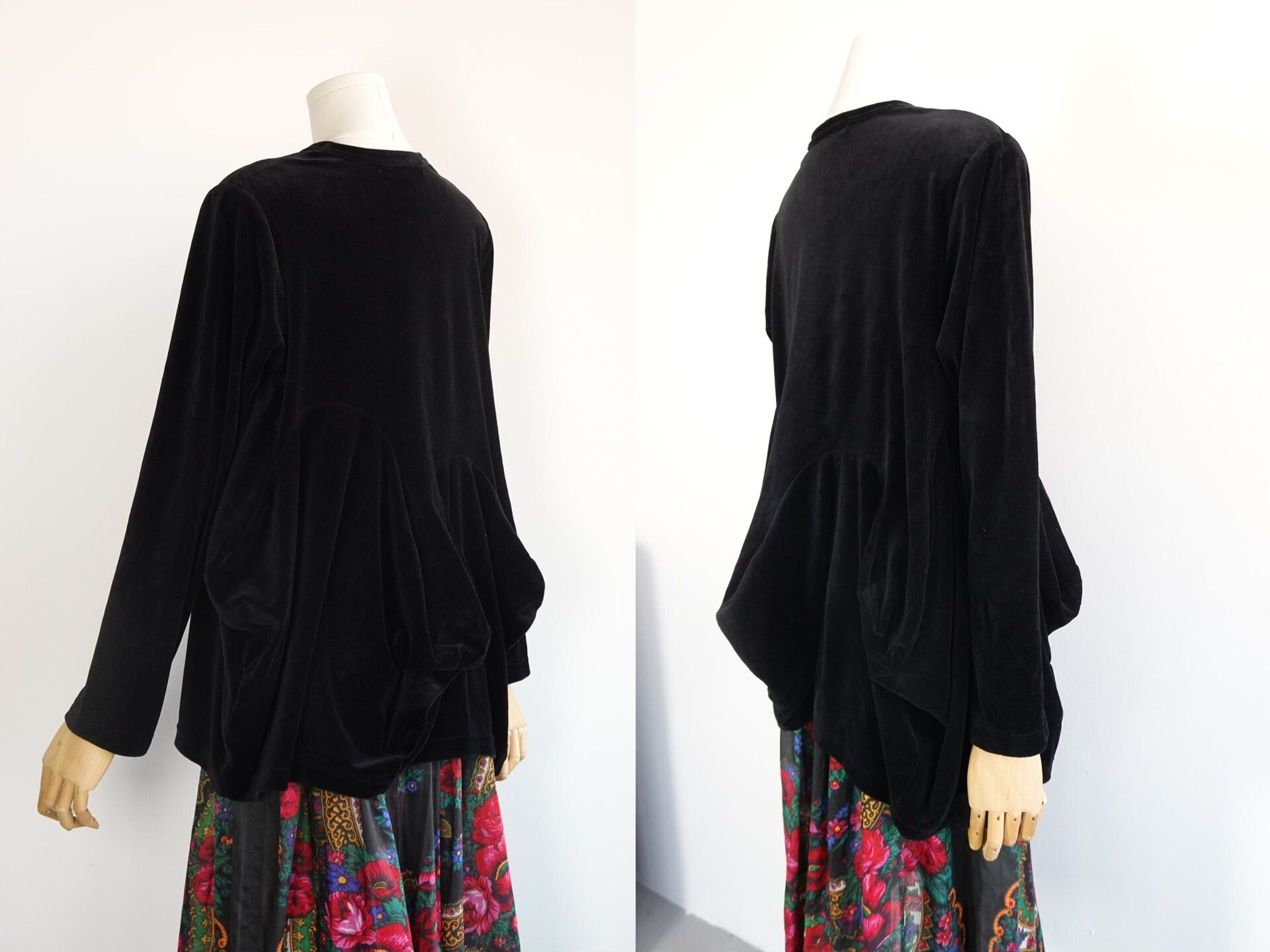 Comme des Garcons Black Velvet Volume Structure Top Size S / US 4 / IT 40 - 6 Thumbnail