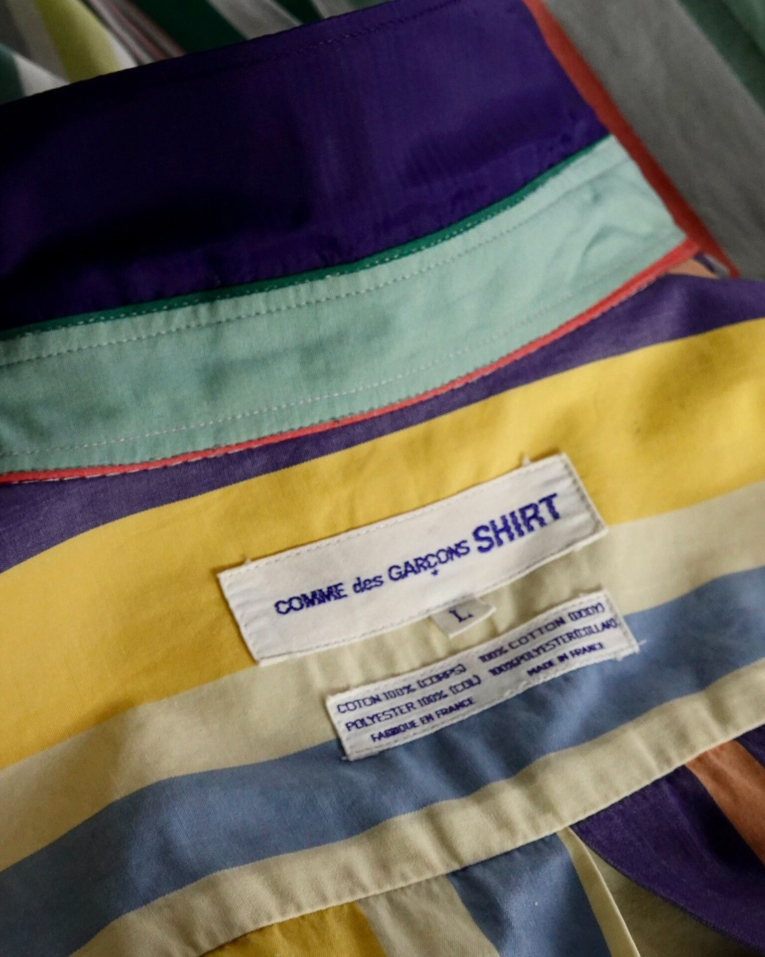 Comme des Garcons Commes des Garçons Colorful Striped Shirt Size US L / EU 52-54 / 3 - 8 Thumbnail
