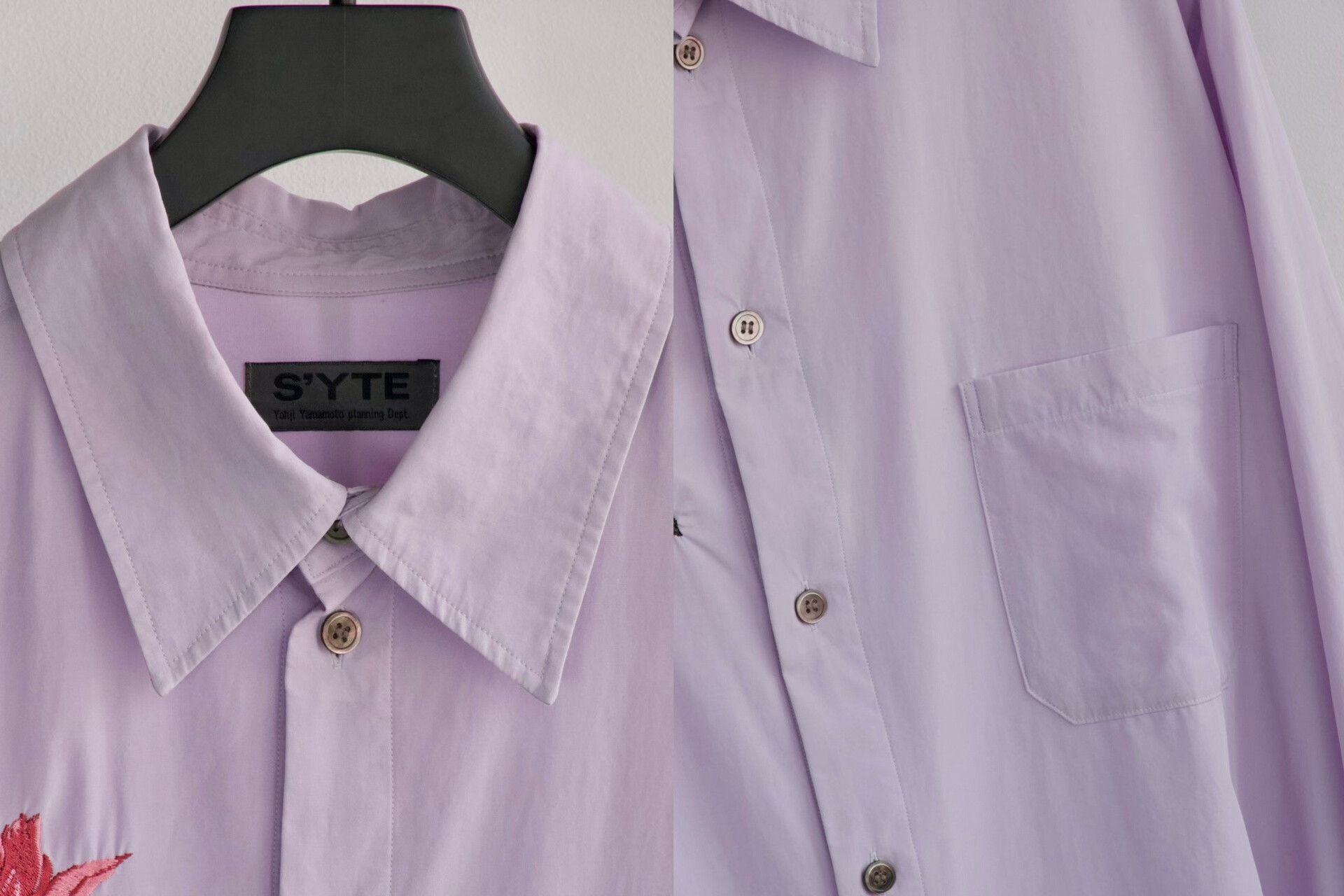 Yohji Yamamoto Elegant Purple Embroidered Shirt by Yohji Yamamoto Size US XL / EU 56 / 4 - 8 Thumbnail