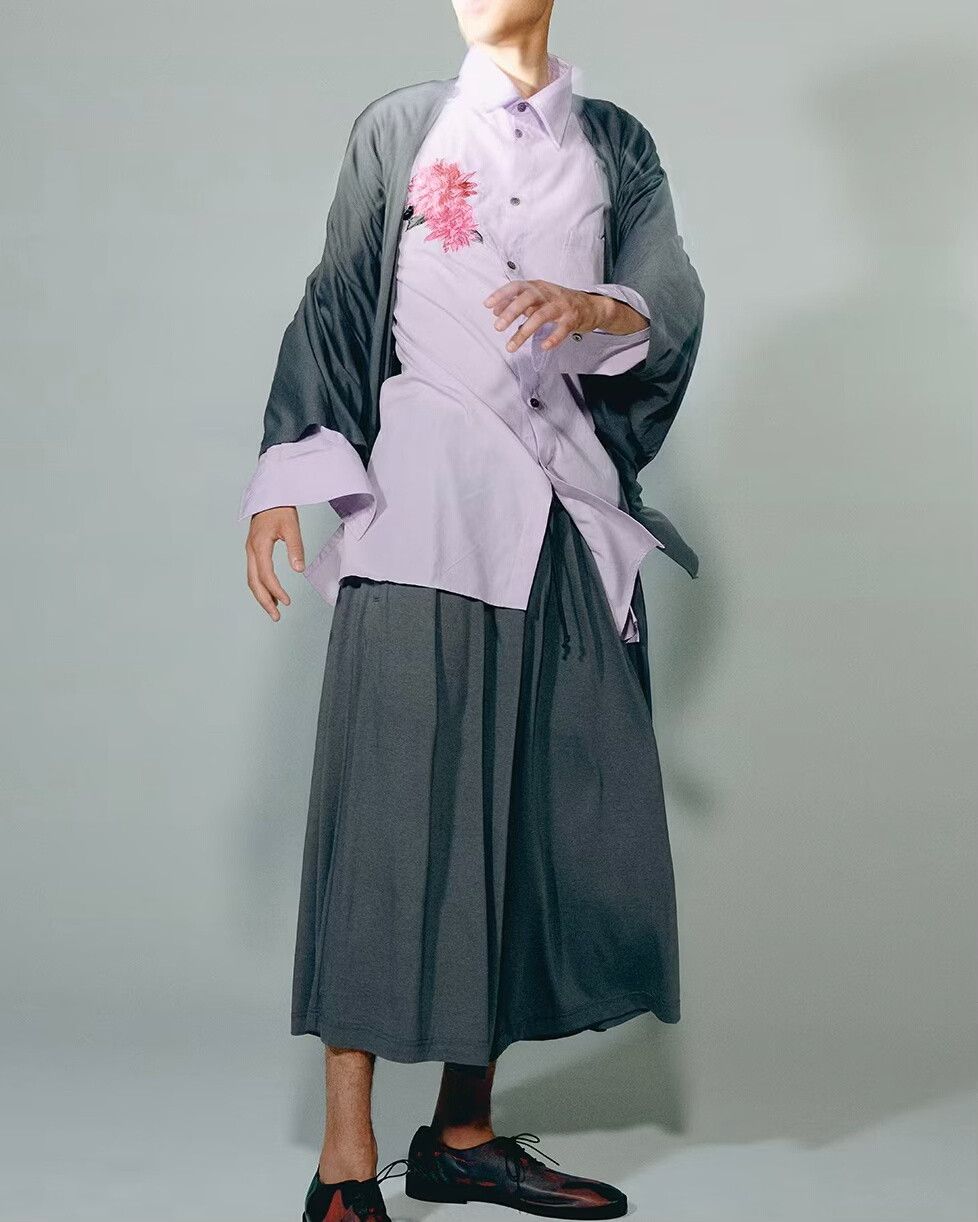 Yohji Yamamoto Elegant Purple Embroidered Shirt by Yohji Yamamoto Size US XL / EU 56 / 4 - 2 Thumbnail
