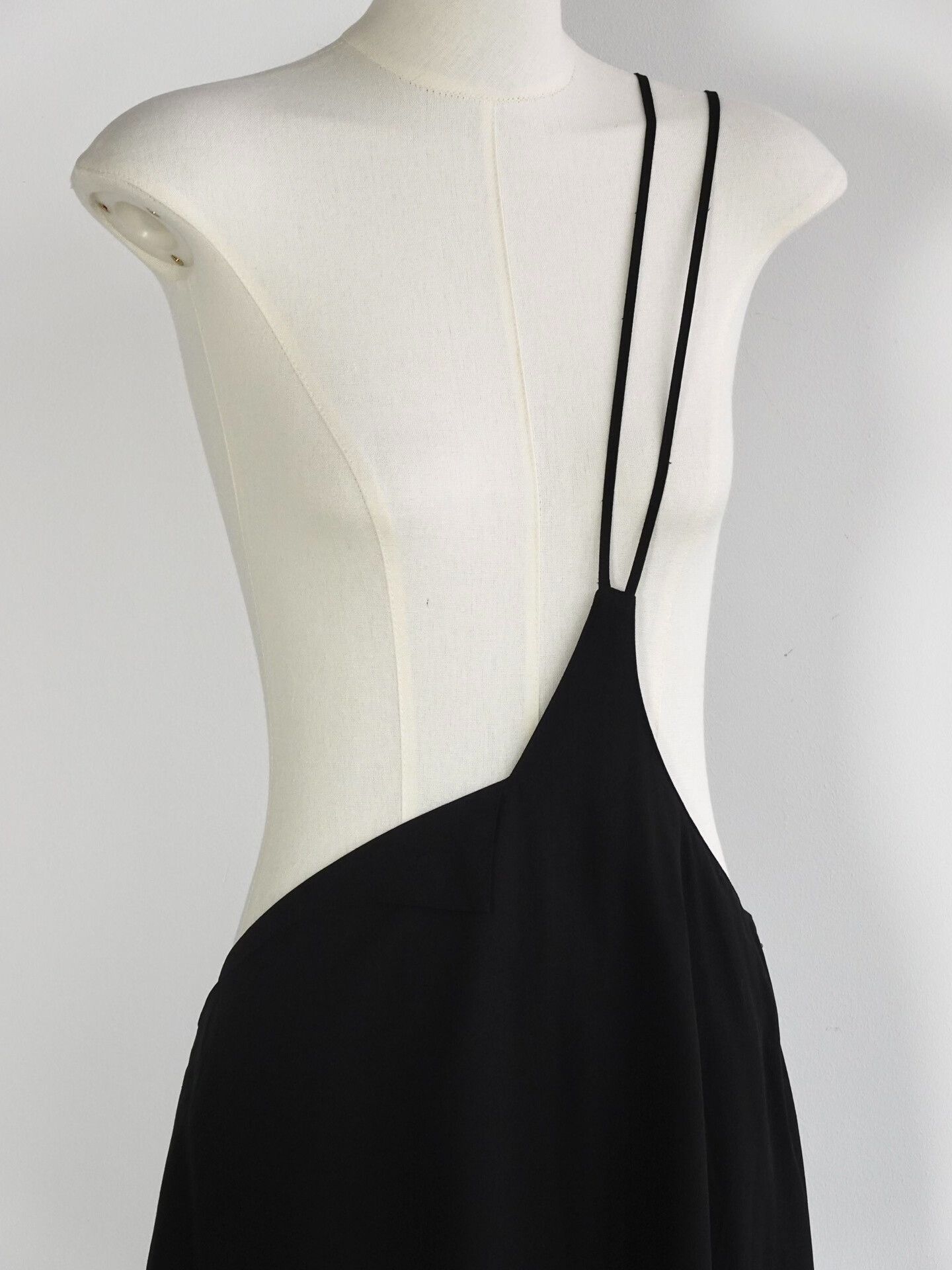 Limi Feu Asymmetrical Black Slip Dress Size M / US 6-8 / IT 42-44 - 2 Thumbnail