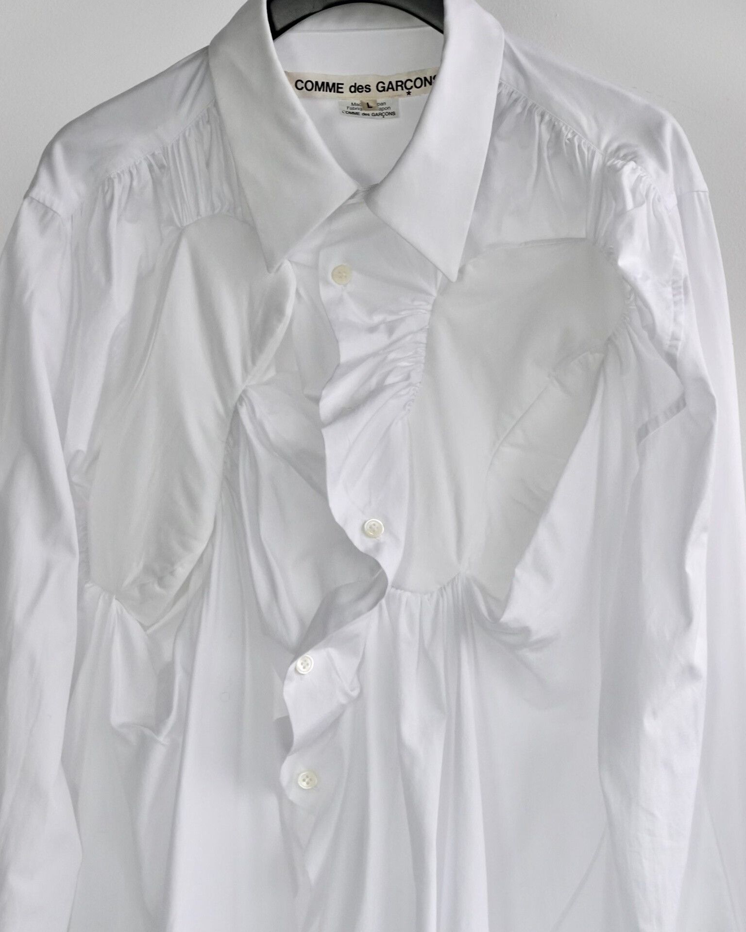 Comme des Garcons Comme des Garçons Asymmetrical White Shirt Size US L / EU 52-54 / 3 - 3 Thumbnail