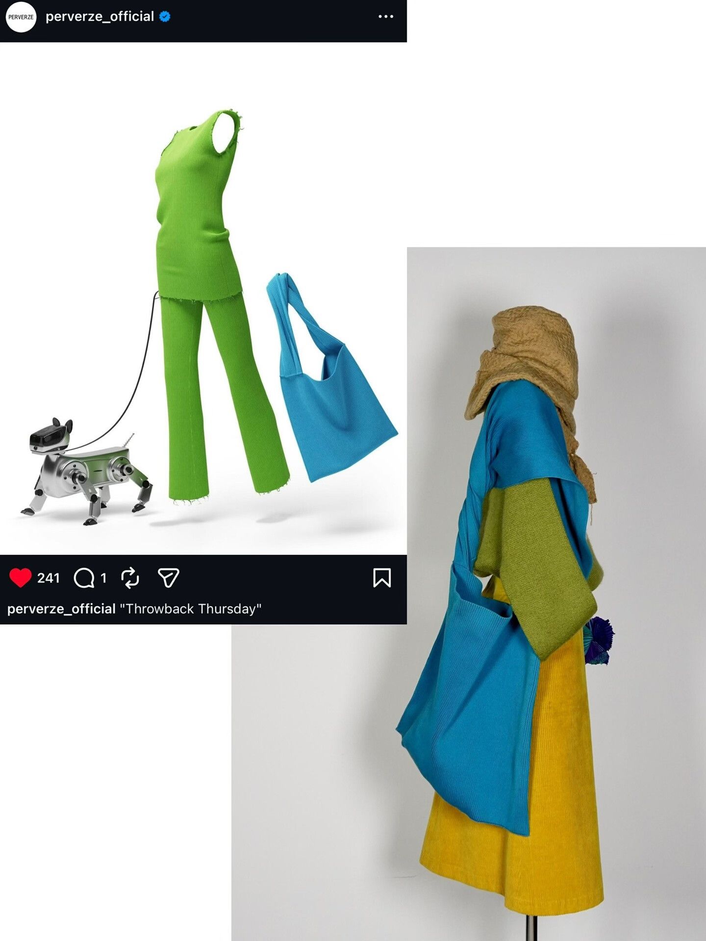 Pervert Blue Twisted Knit Bag by PERVERZE Size ONE SIZE - 2 Thumbnail