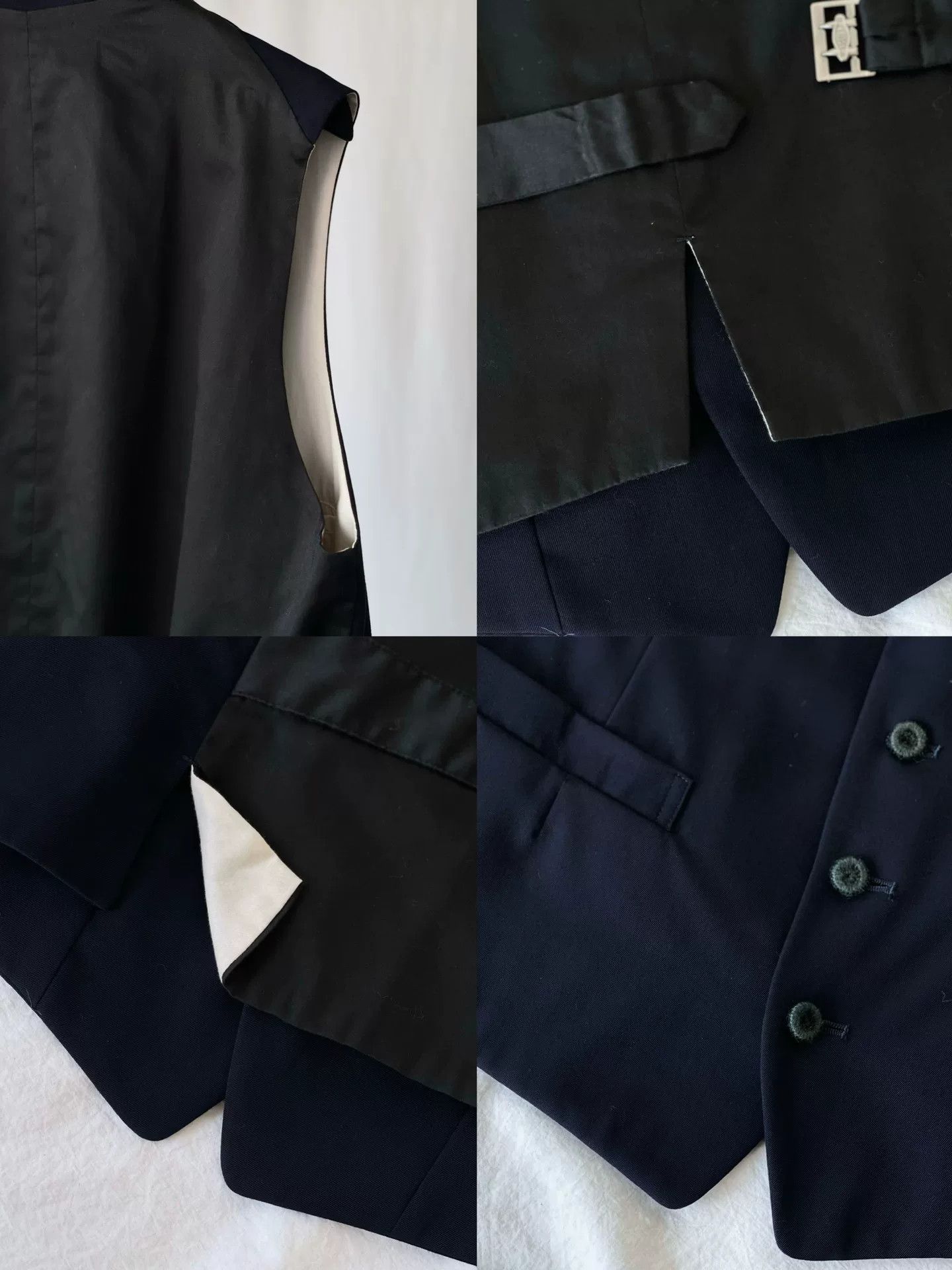 Y's for Men Navy Wool Vest for Unisex Styling Size M / US 6-8 / IT 42-44 - 7 Thumbnail