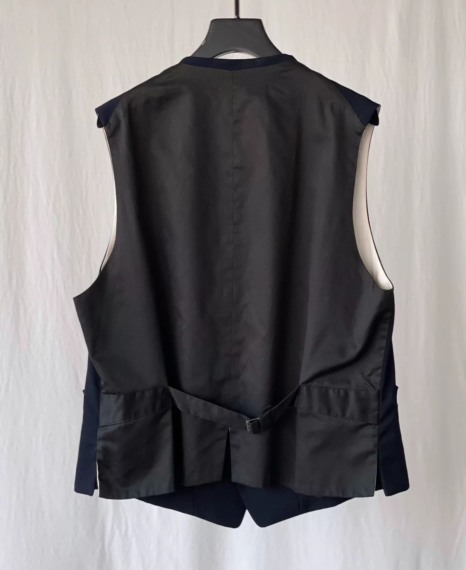 Y's for Men Navy Wool Vest for Unisex Styling Size M / US 6-8 / IT 42-44 - 6 Thumbnail