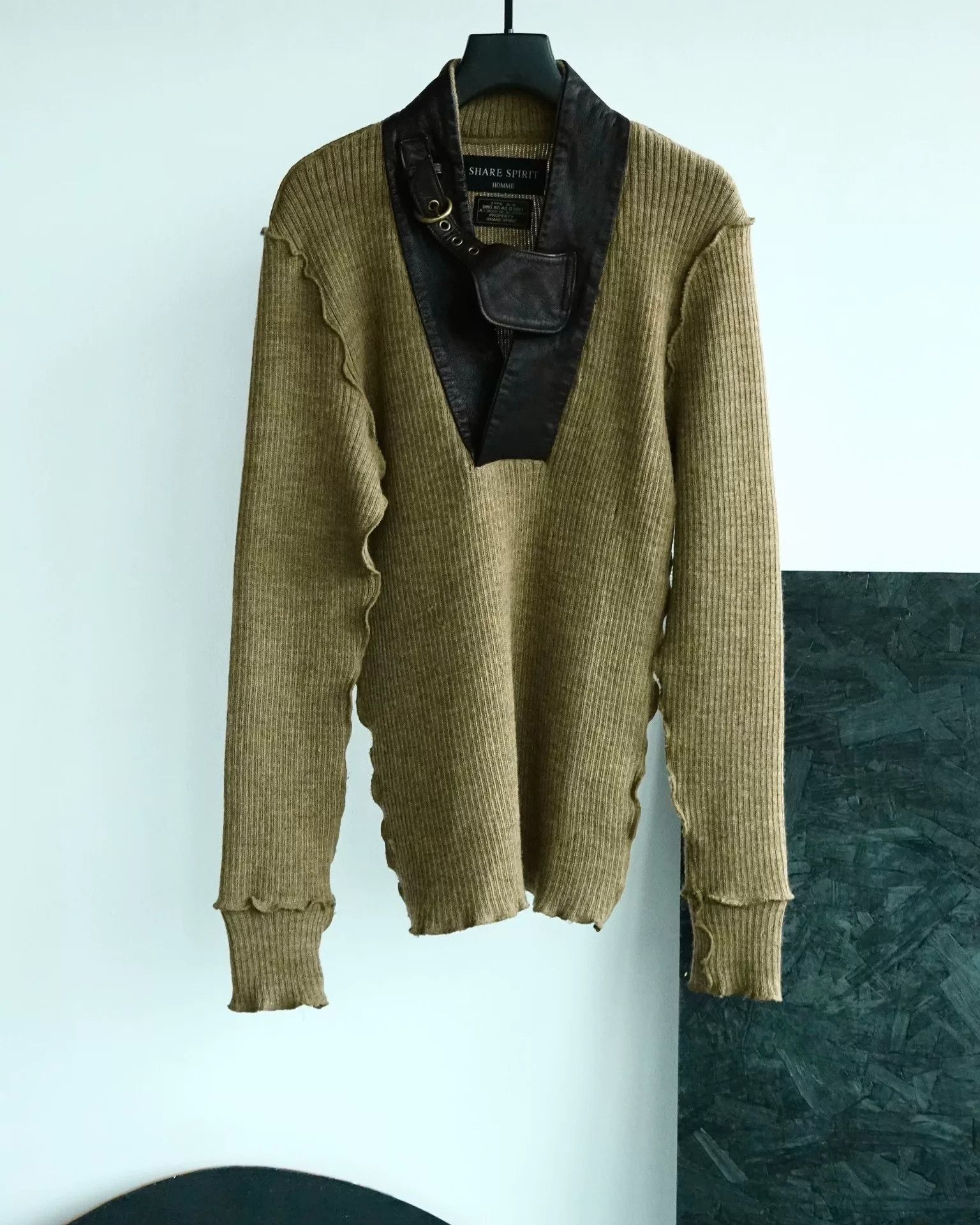 Share Spirit Homme Vintage Style Military Knit Sweater Size M / US 6-8 / IT 42-44 - 5 Thumbnail