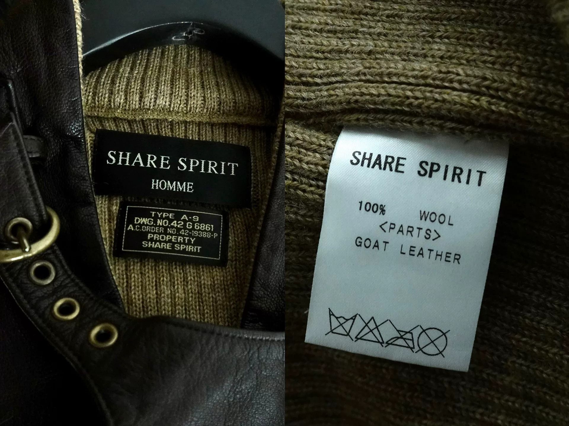 Share Spirit Homme Vintage Style Military Knit Sweater Size M / US 6-8 / IT 42-44 - 8 Thumbnail