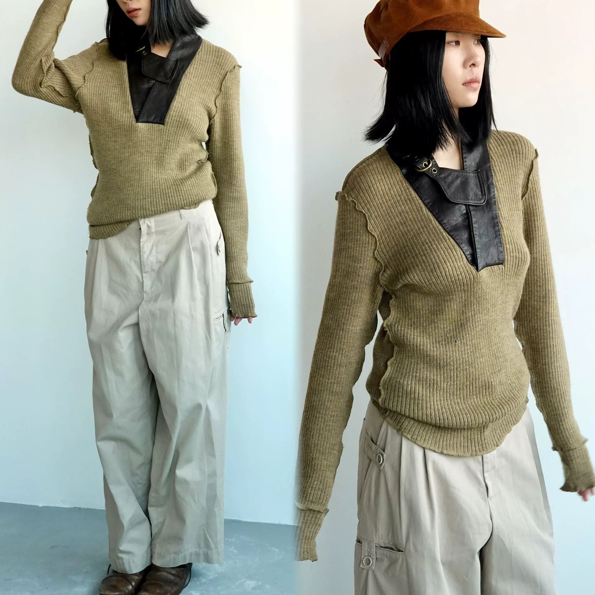 Share Spirit Homme Vintage Style Military Knit Sweater Size M / US 6-8 / IT 42-44 - 2 Thumbnail