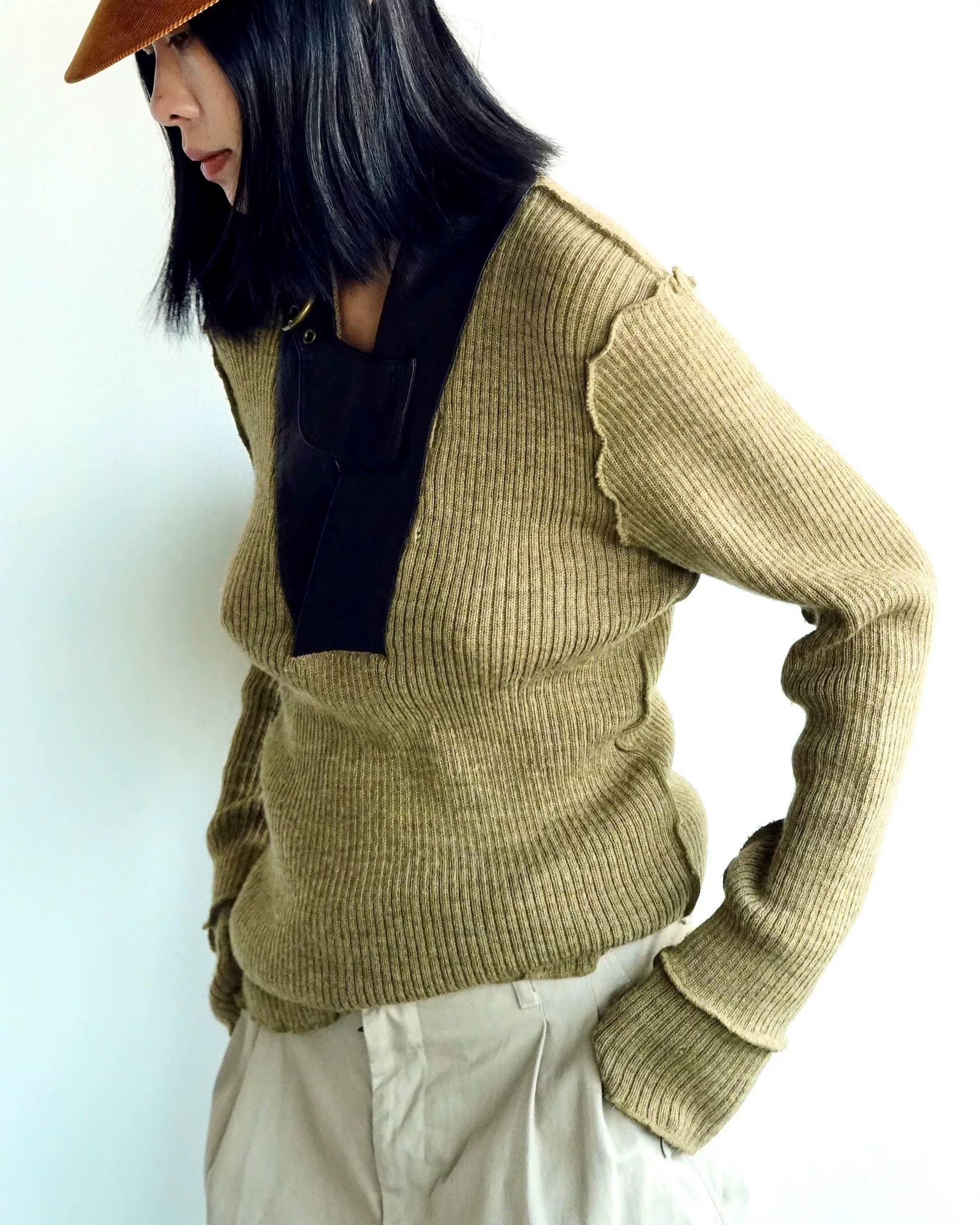 Share Spirit Homme Vintage Style Military Knit Sweater Size M / US 6-8 / IT 42-44 - 3 Thumbnail