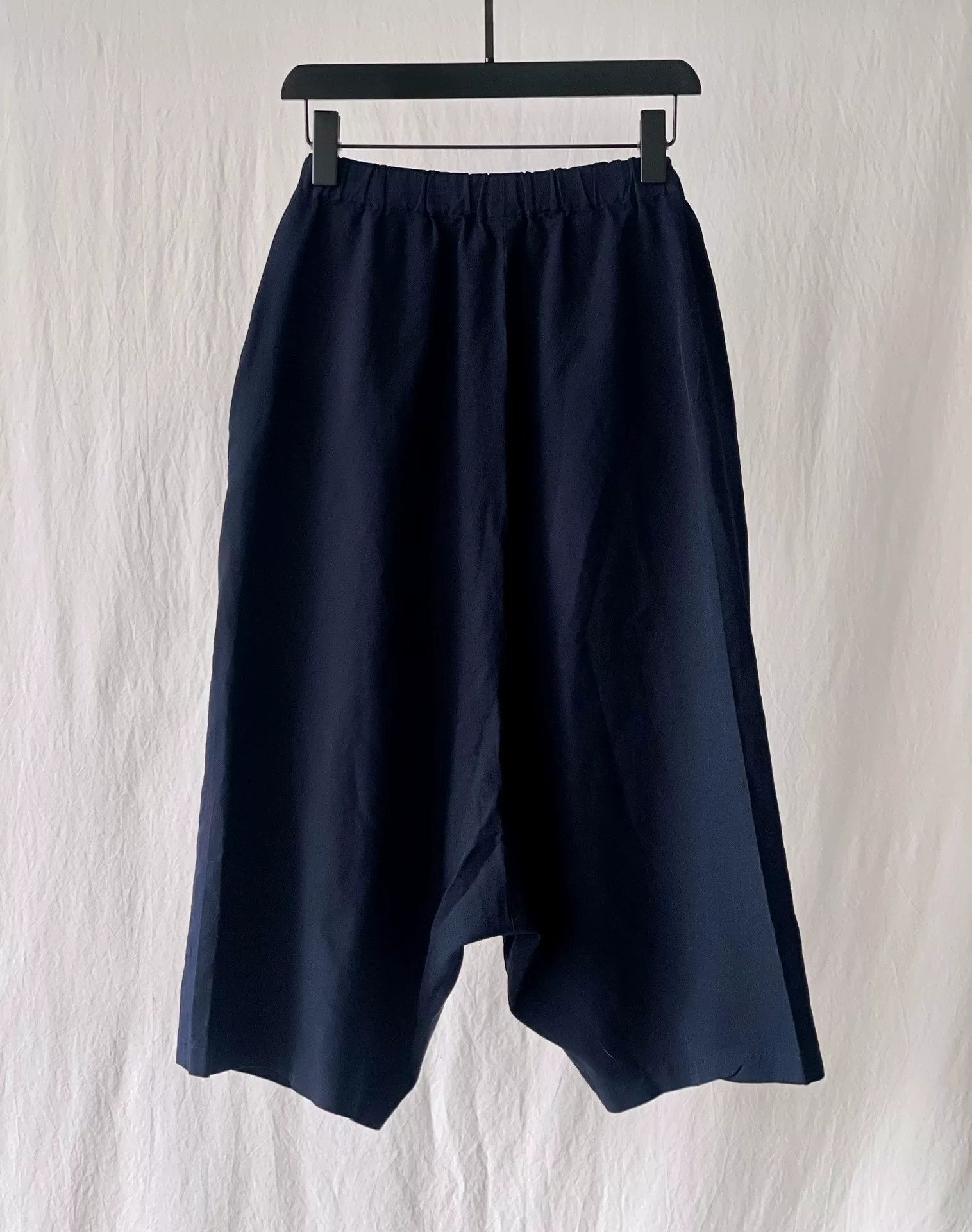 Comme des Garcons ComCom Navy Blue Wide-Leg Cropped Pants Size 22" - 8 Thumbnail