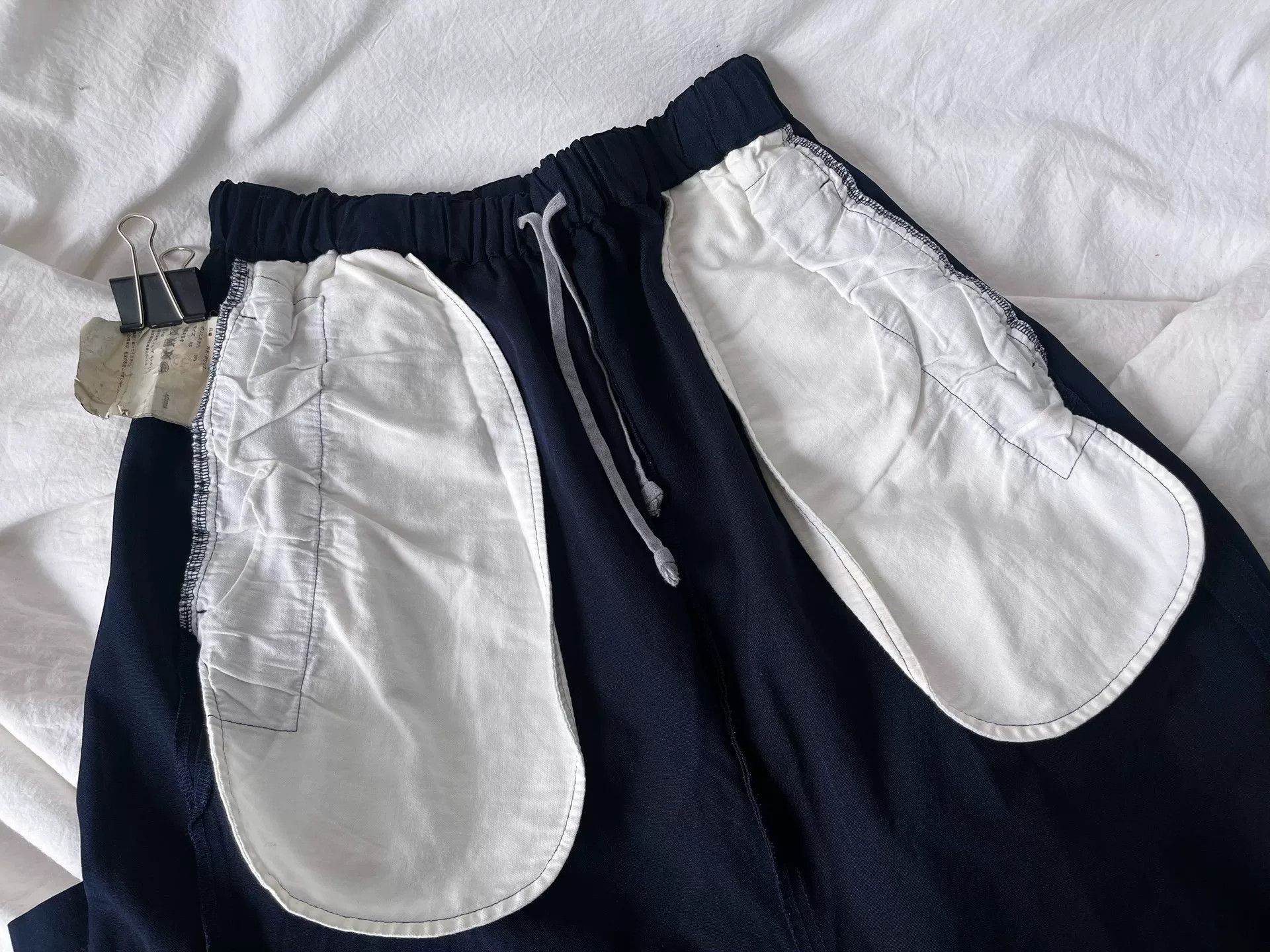 Comme des Garcons ComCom Navy Blue Wide-Leg Cropped Pants Size 22" - 9 Thumbnail