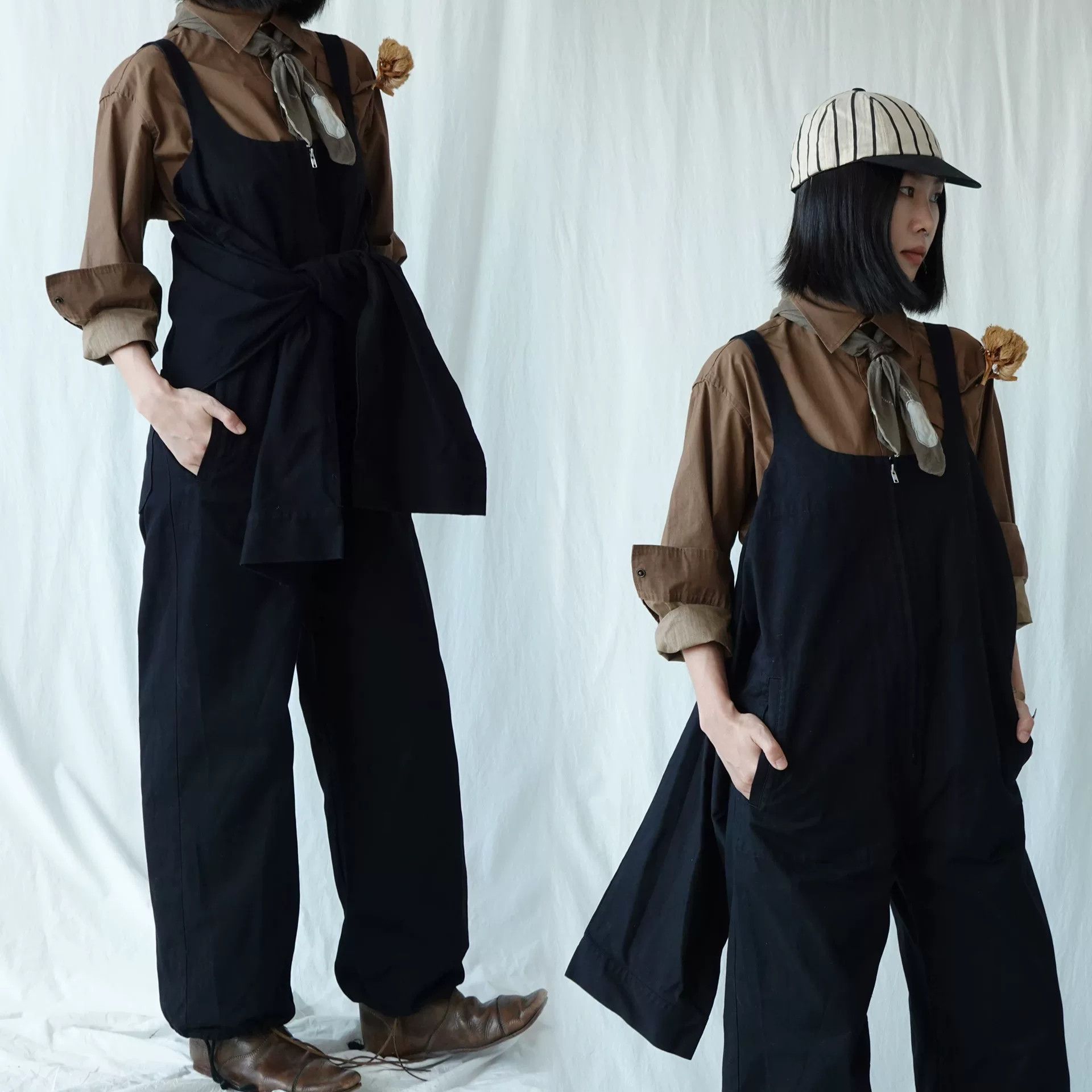 Y's Unique Yohji Yamamoto Dungarees with Sleeves Size 25" / US 0 / IT 36 - 5 Thumbnail